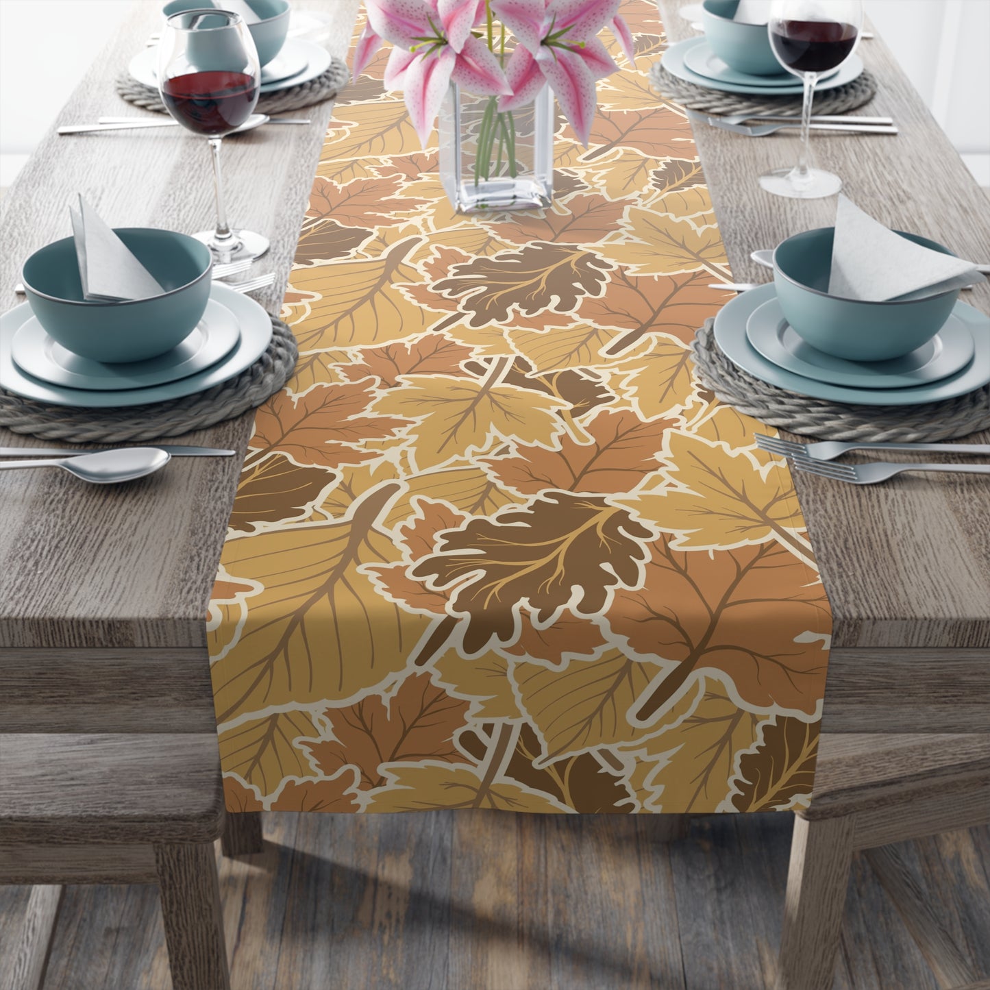 Autumn Leaves Table Runner – Thanksgiving & Fall Dining Decor