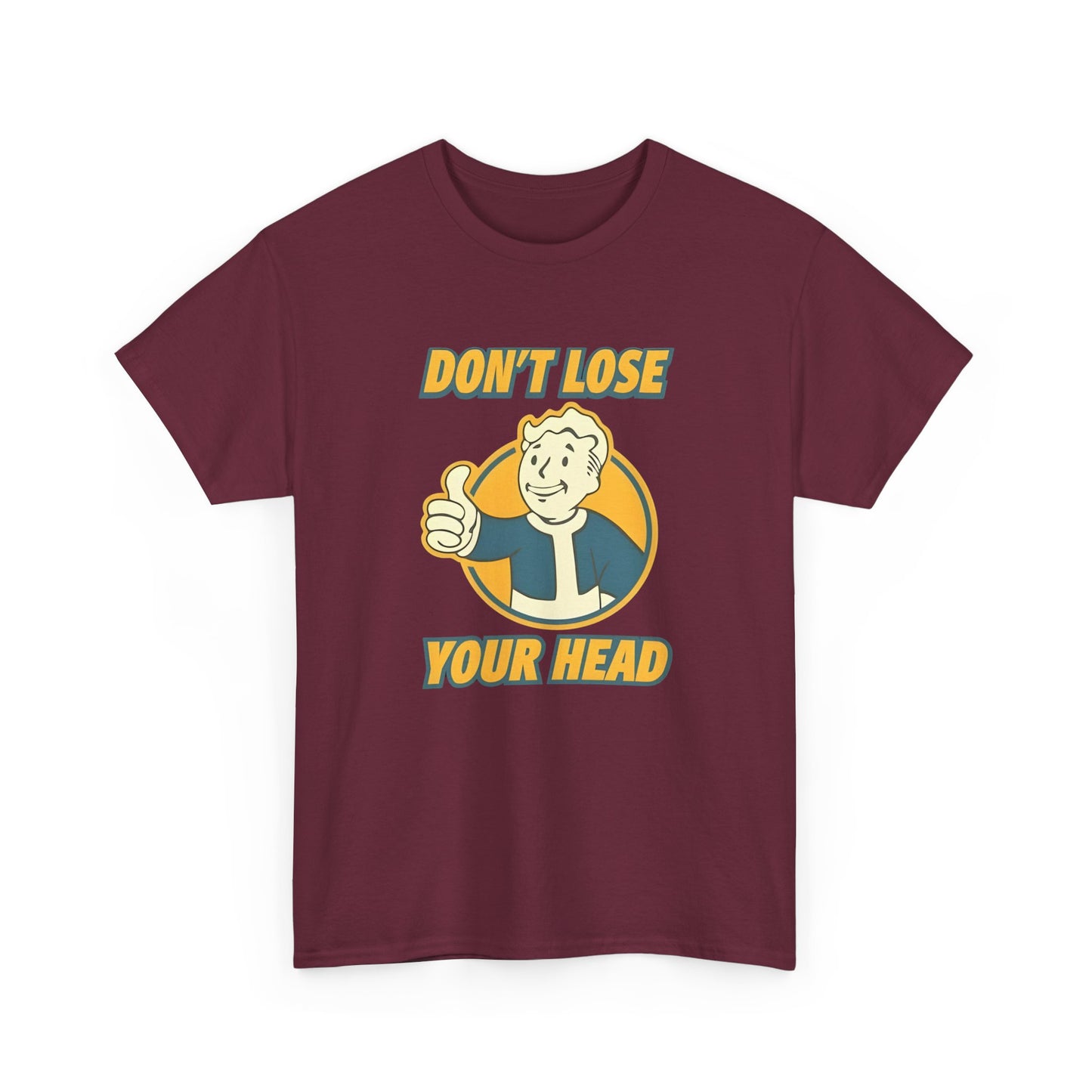 Fallout Vault Boy T-Shirt – “Don’t Lose Your Head” Graphic Tee, Gamer Shirt