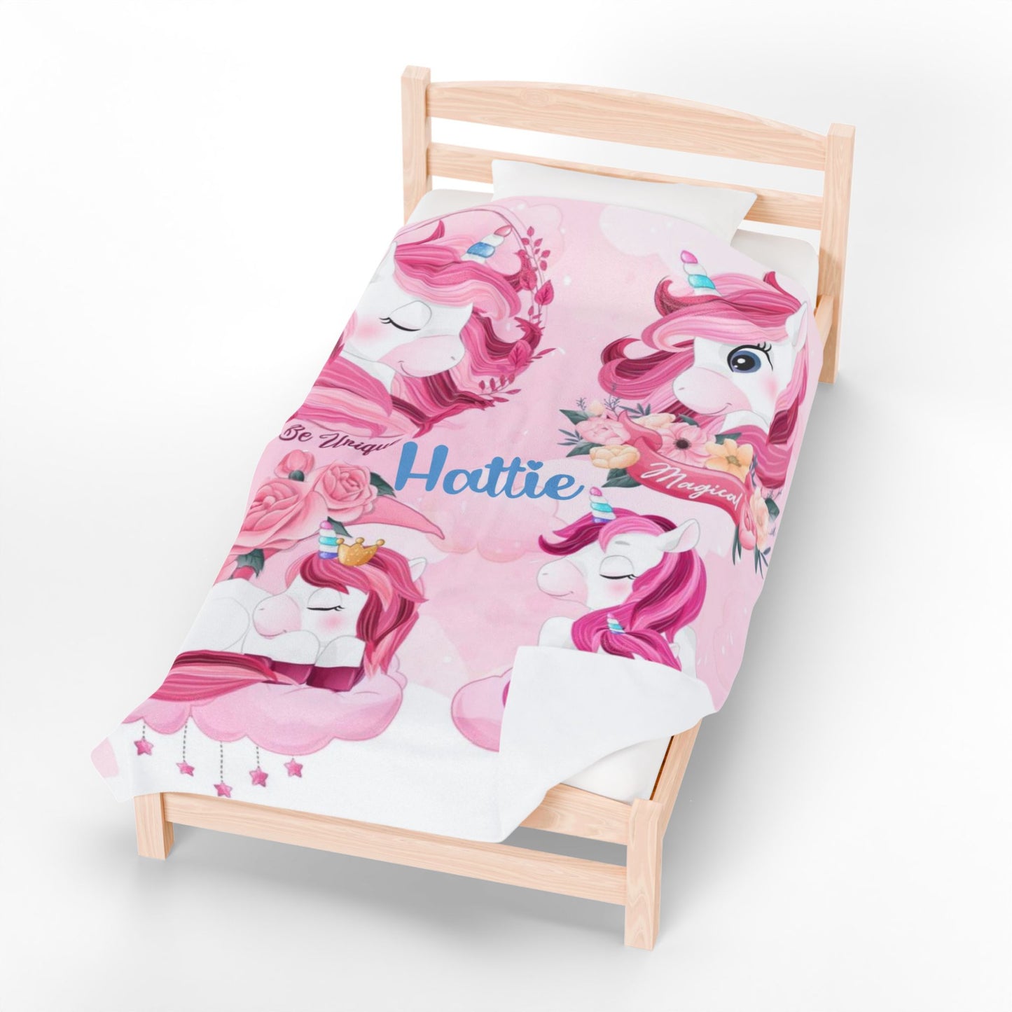 Personalized Unicorn Blanket for Kids – Soft Plush Velveteen Throw for Girls – Magical Custom Gift for Birthdays & Holidays
