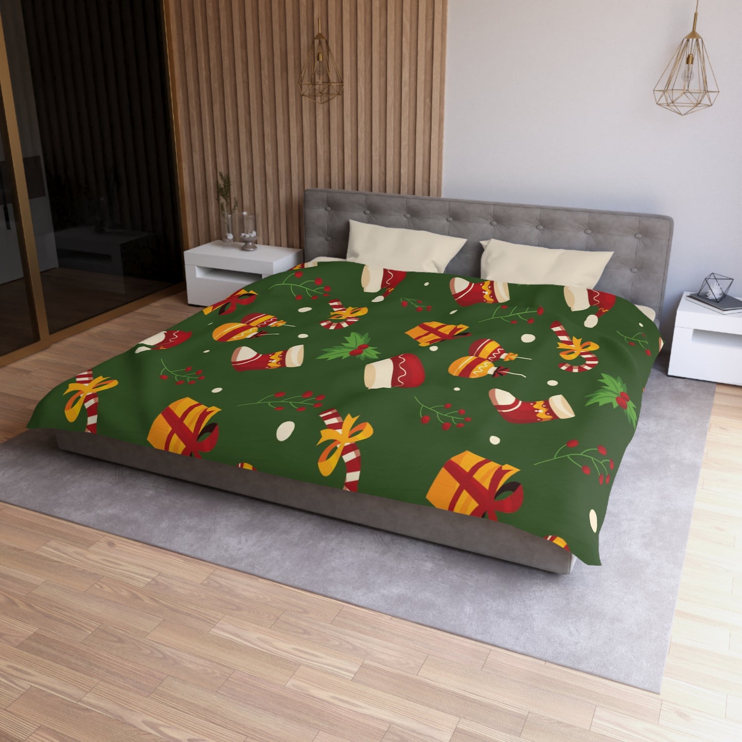 Dark Green Microfiber Duvet Cover