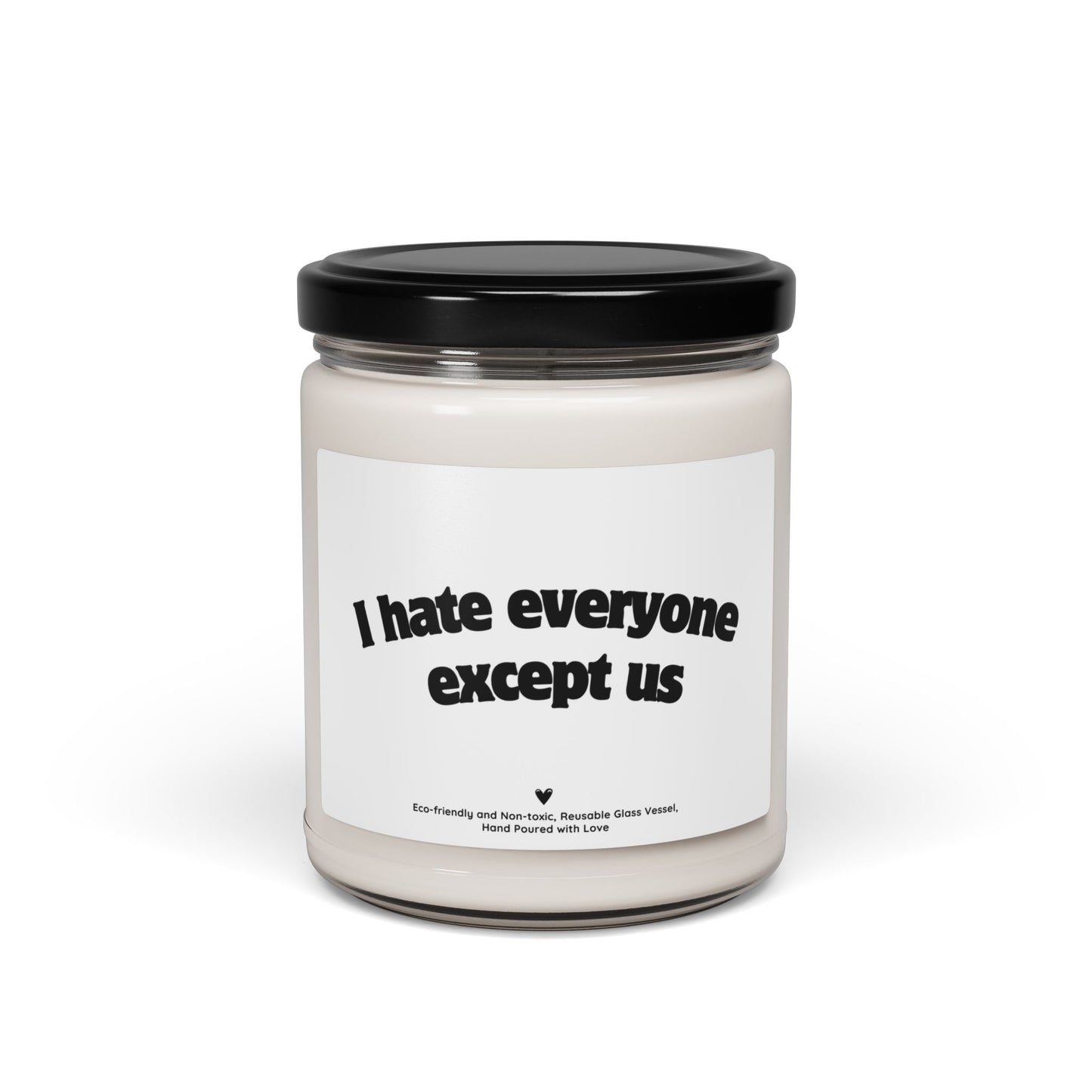 I Hate Everyone Except Us 9oz Scented Soy Candle – Funny Gift Candle