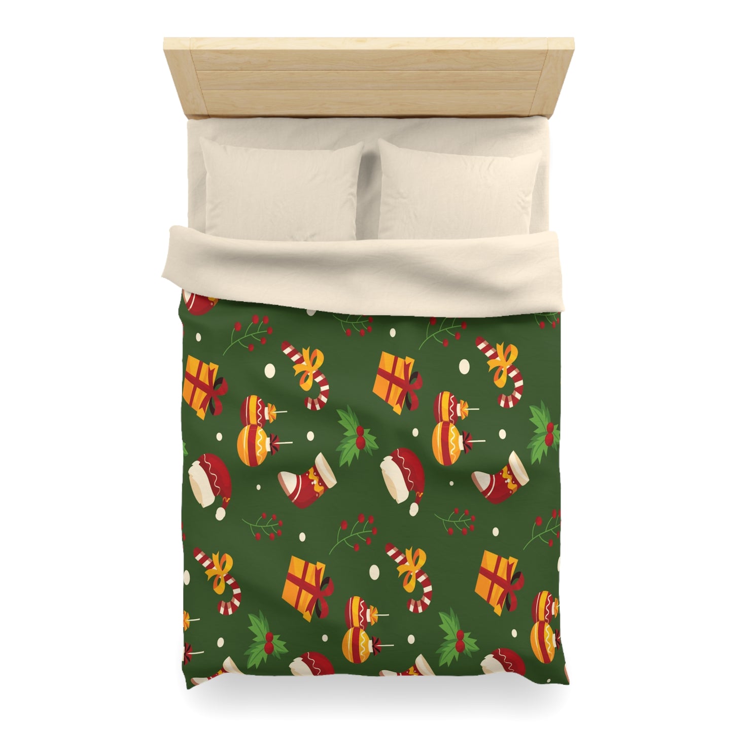 Dark Green Microfiber Duvet Cover