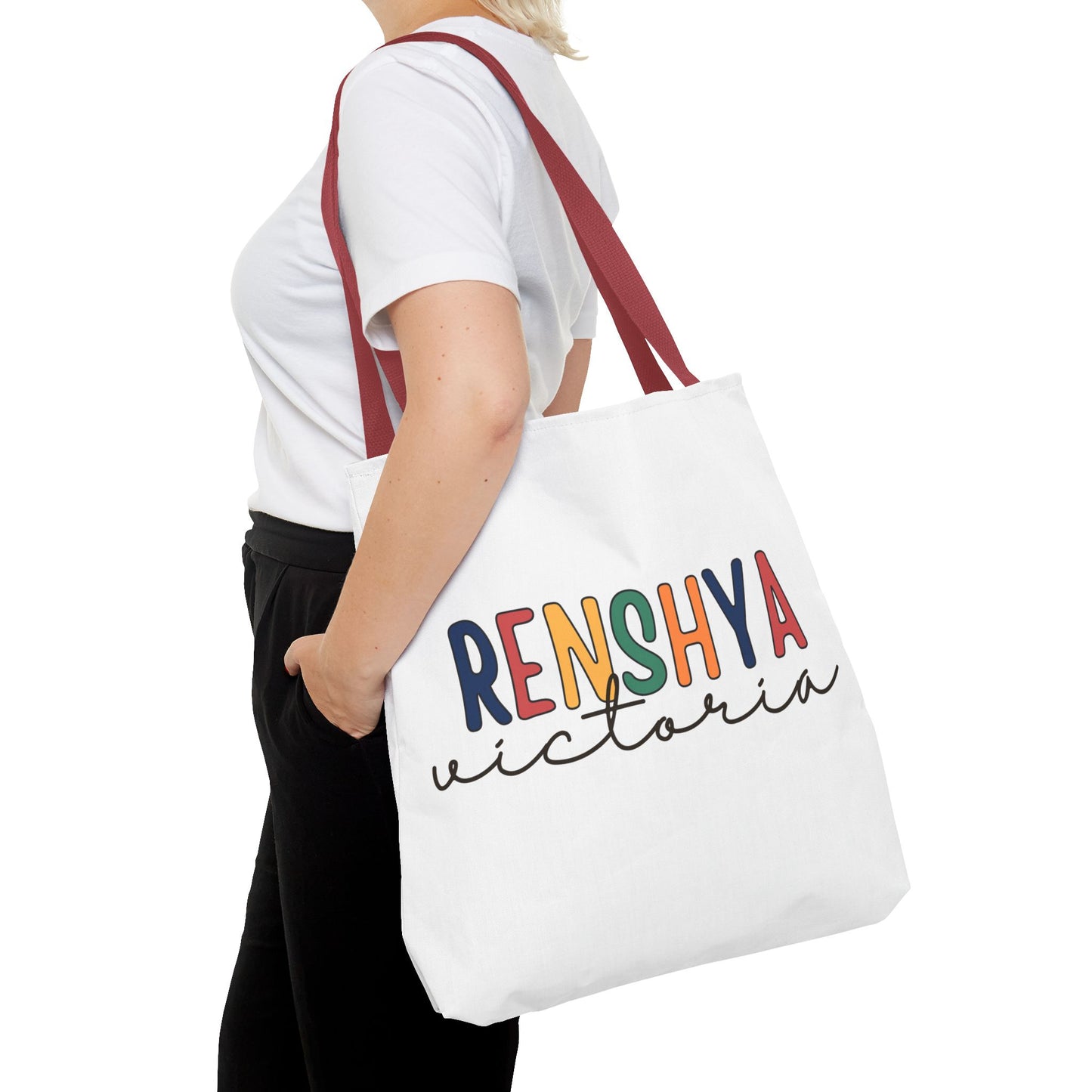 Personalized Name Tote Bag – Colorful Custom Design with Script Font