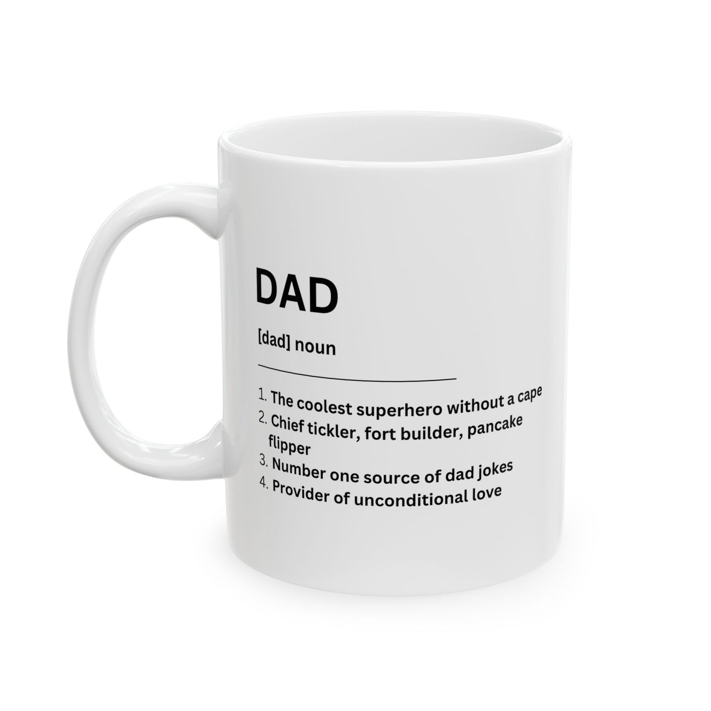Dad Dictionary Ceramic Coffee Mug – Funny & Heartfelt Father’s Day Gift, 11oz & 15oz