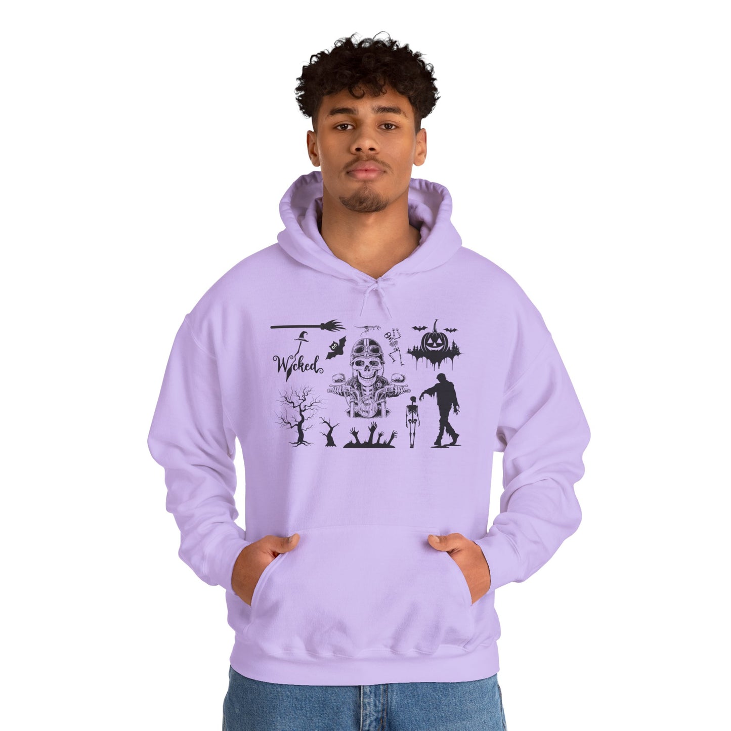 Wicked Skull Halloween Hoodie – Spooky Skeleton & Zombie Graphic Sweatshirt