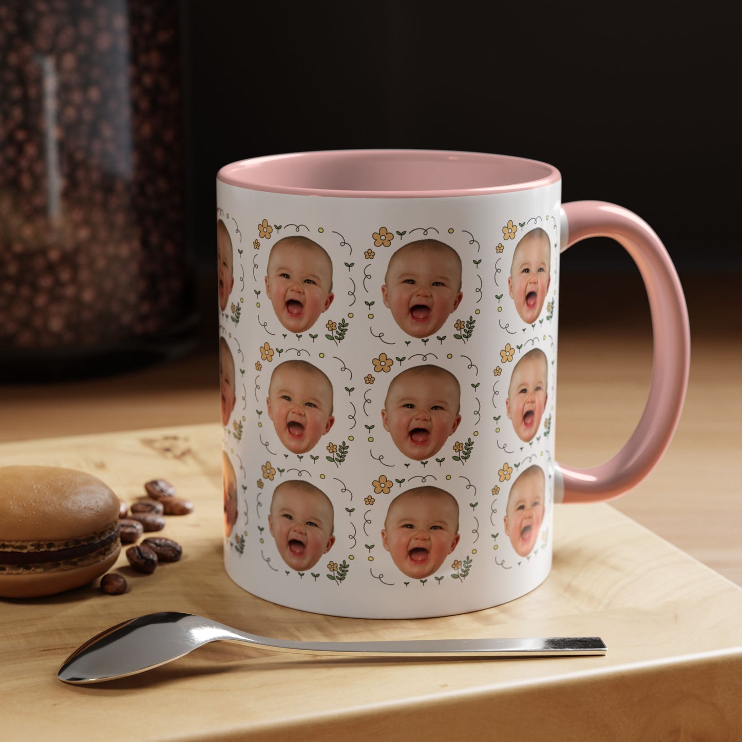 Custom Face Photo Mug – Personalized Coffee Cup for Father's Day, Mother's Day, Dog Lovers, Funny Gift Idea