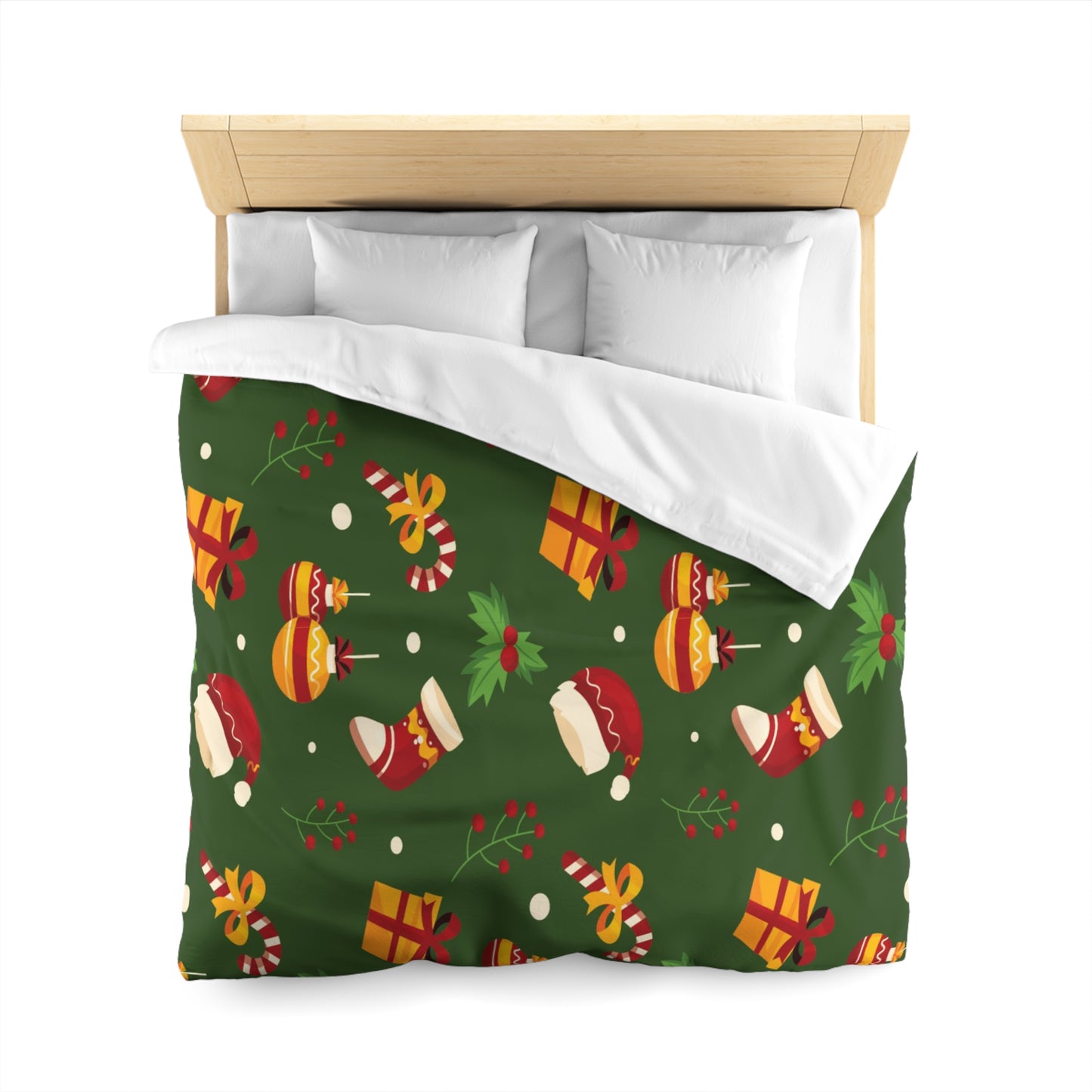 Dark Green Microfiber Duvet Cover