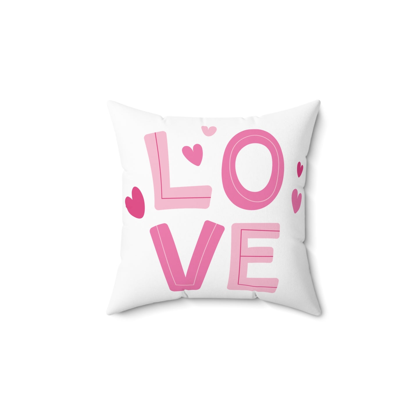 Love with Hearts Printed Polyester Sqaure Pillow Case for Valentine