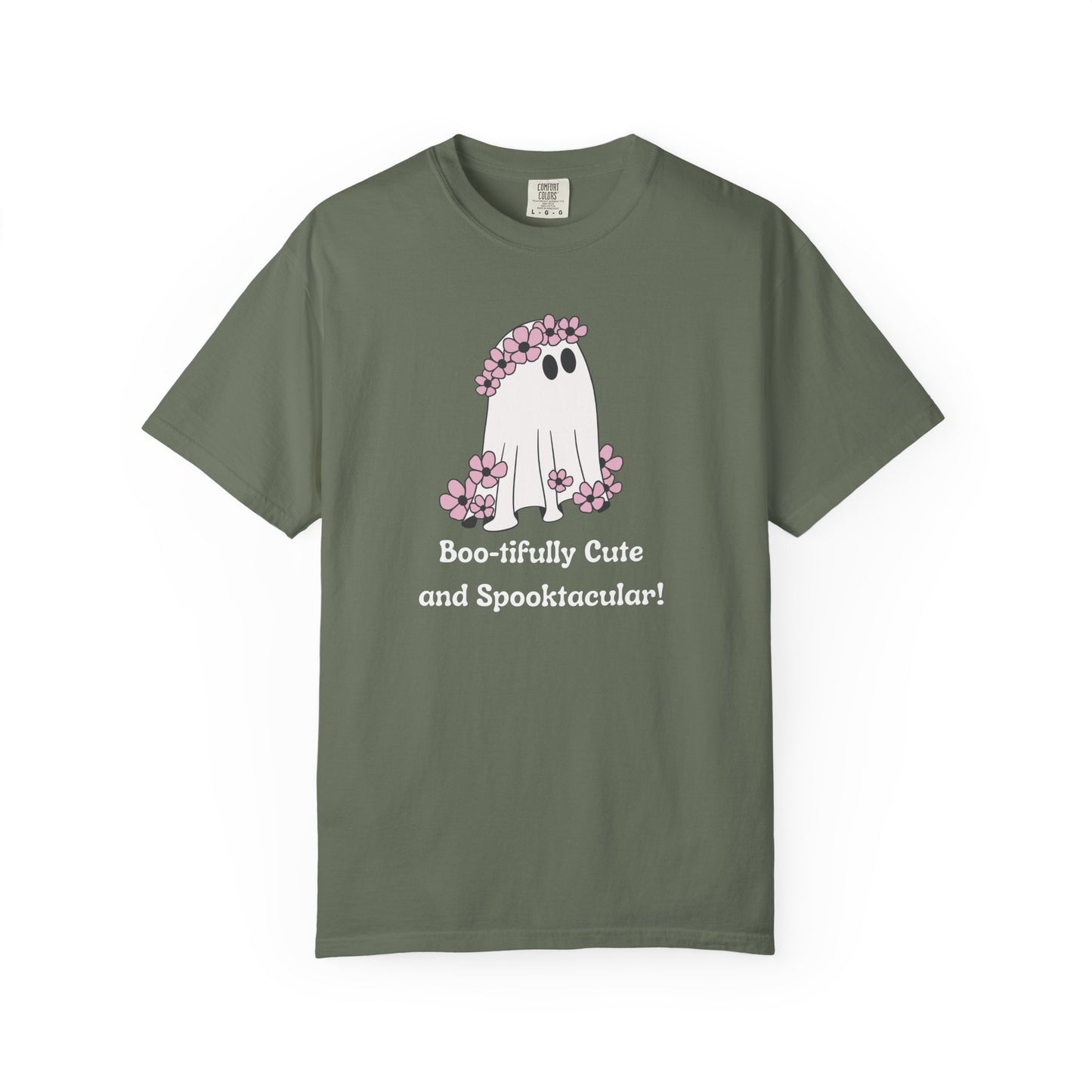 Boo-tiful Ghost Tee – Floral Charm Meets Halloween Fun!