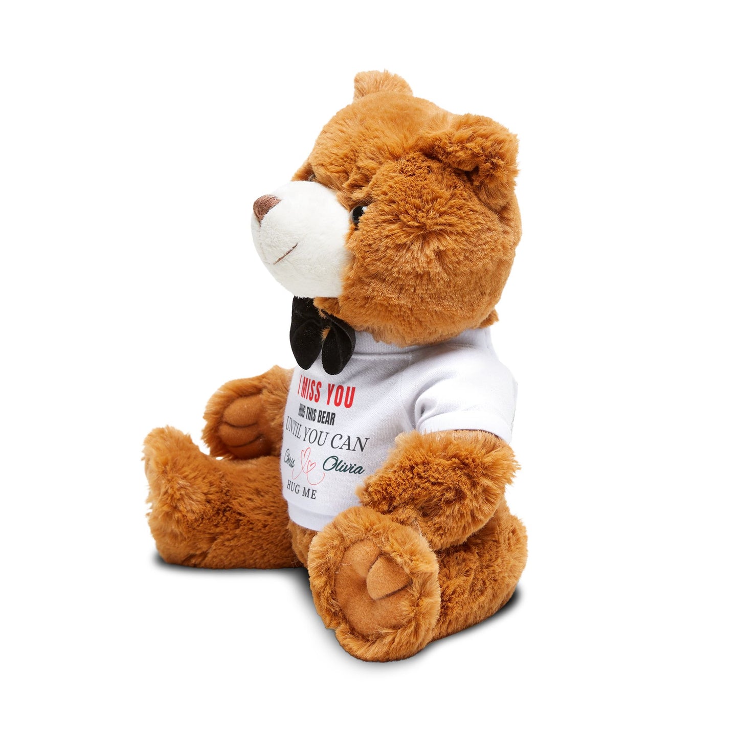 I Miss You Teddy Bear – Long Distance Hug Gift with Personalized Shirt