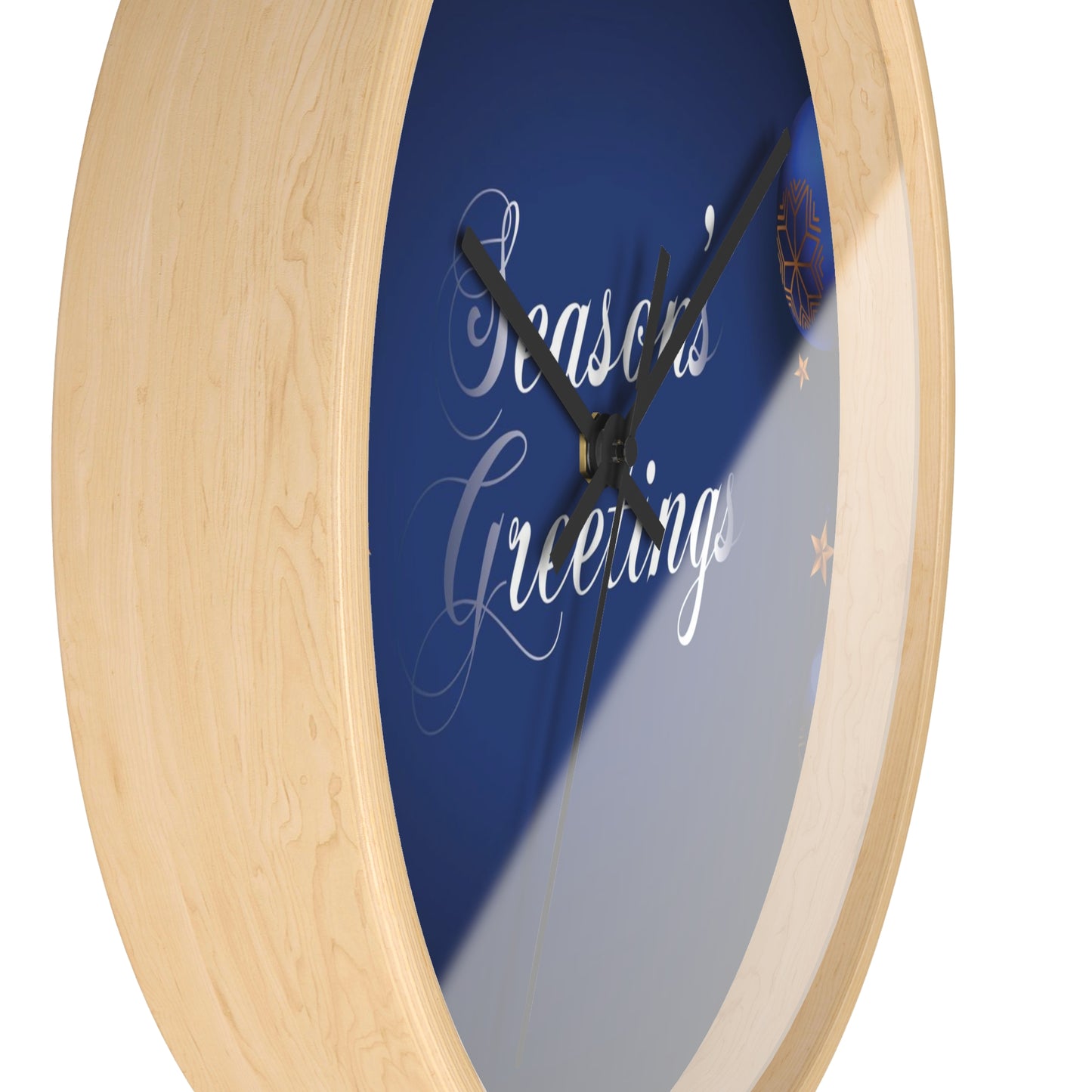 Season's Greetings Wall Clock, Dark Blue
