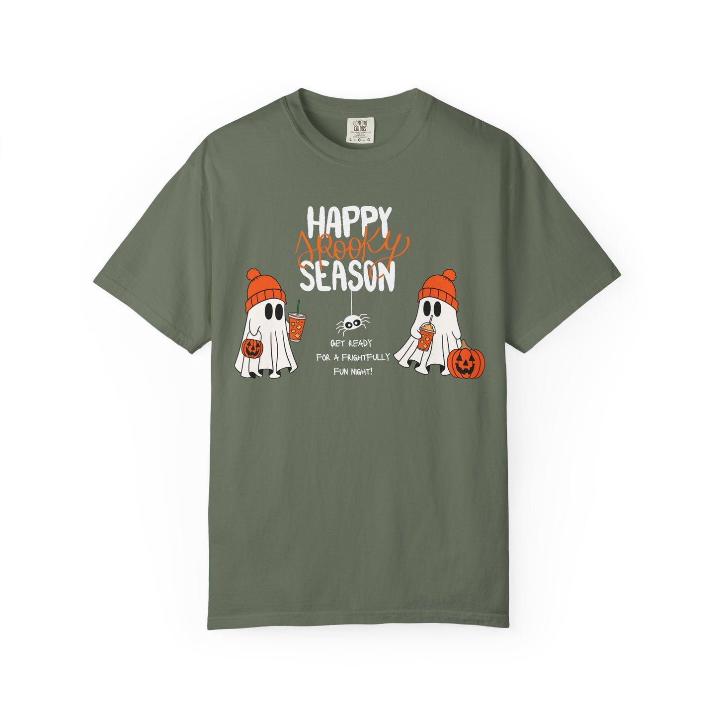 Spooky Season Ghosts Tee – Cozy Drinks & Chilling Vibes!
