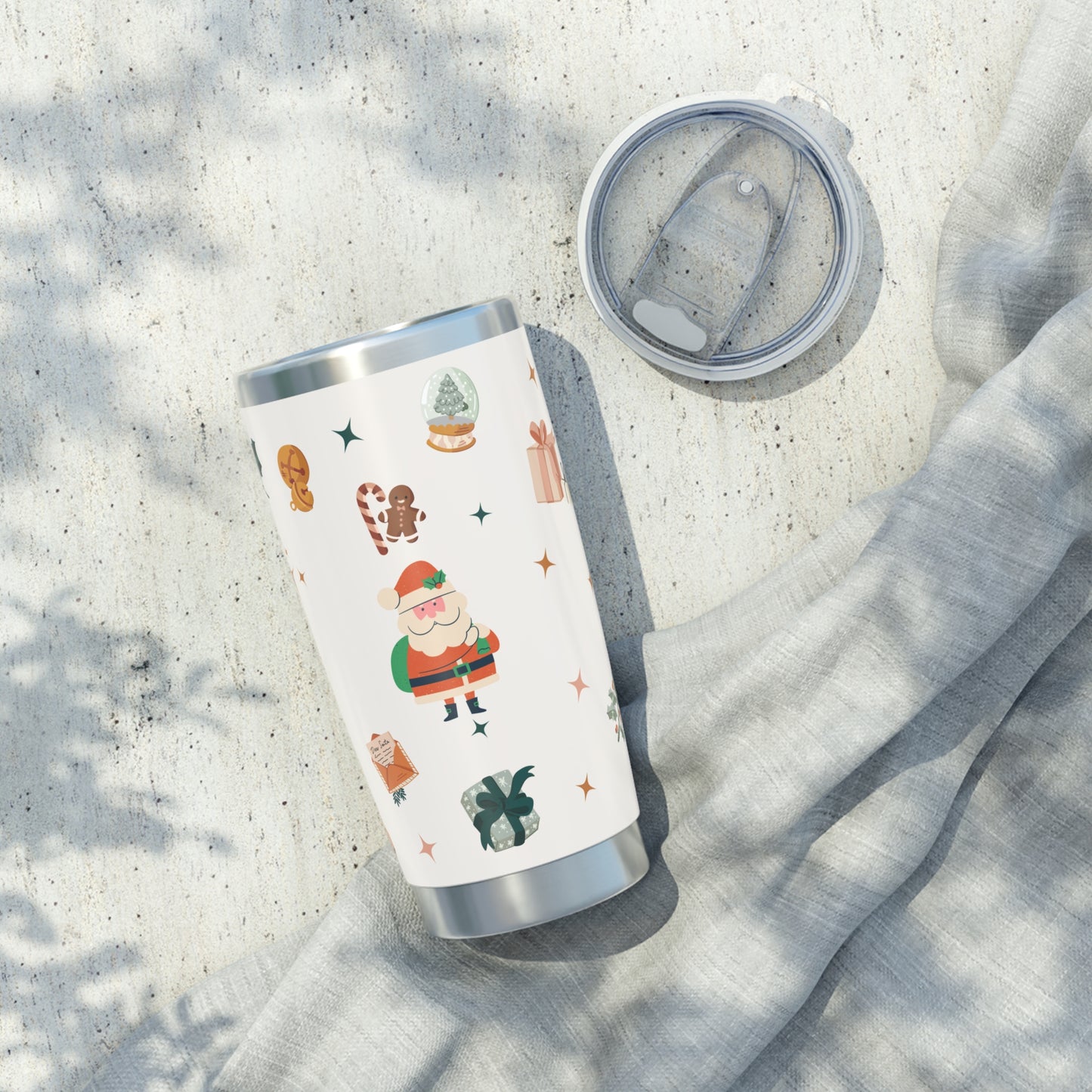 Christmas Santa Claus 20oz Tumbler, Santa Christmas Tumbler, Christmas Family Trip Tumbler, Stainless Steel Tumbler