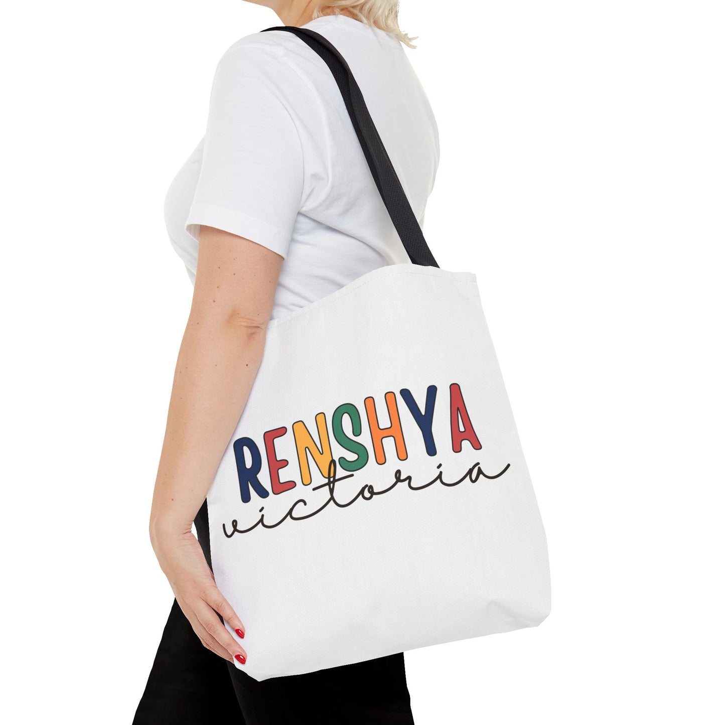 Personalized Name Tote Bag – Colorful Custom Design with Script Font