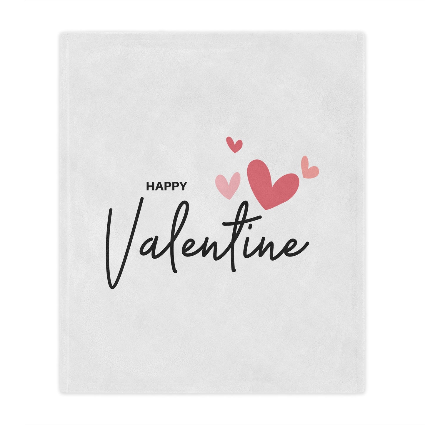 Happy Valentine with Flying Hearts Printed Velveteen Minky Blanket
