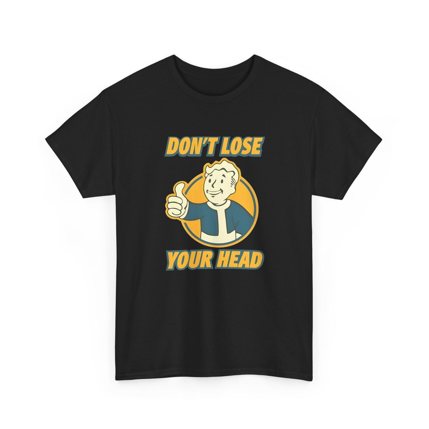 Fallout Vault Boy T-Shirt – “Don’t Lose Your Head” Graphic Tee, Gamer Shirt