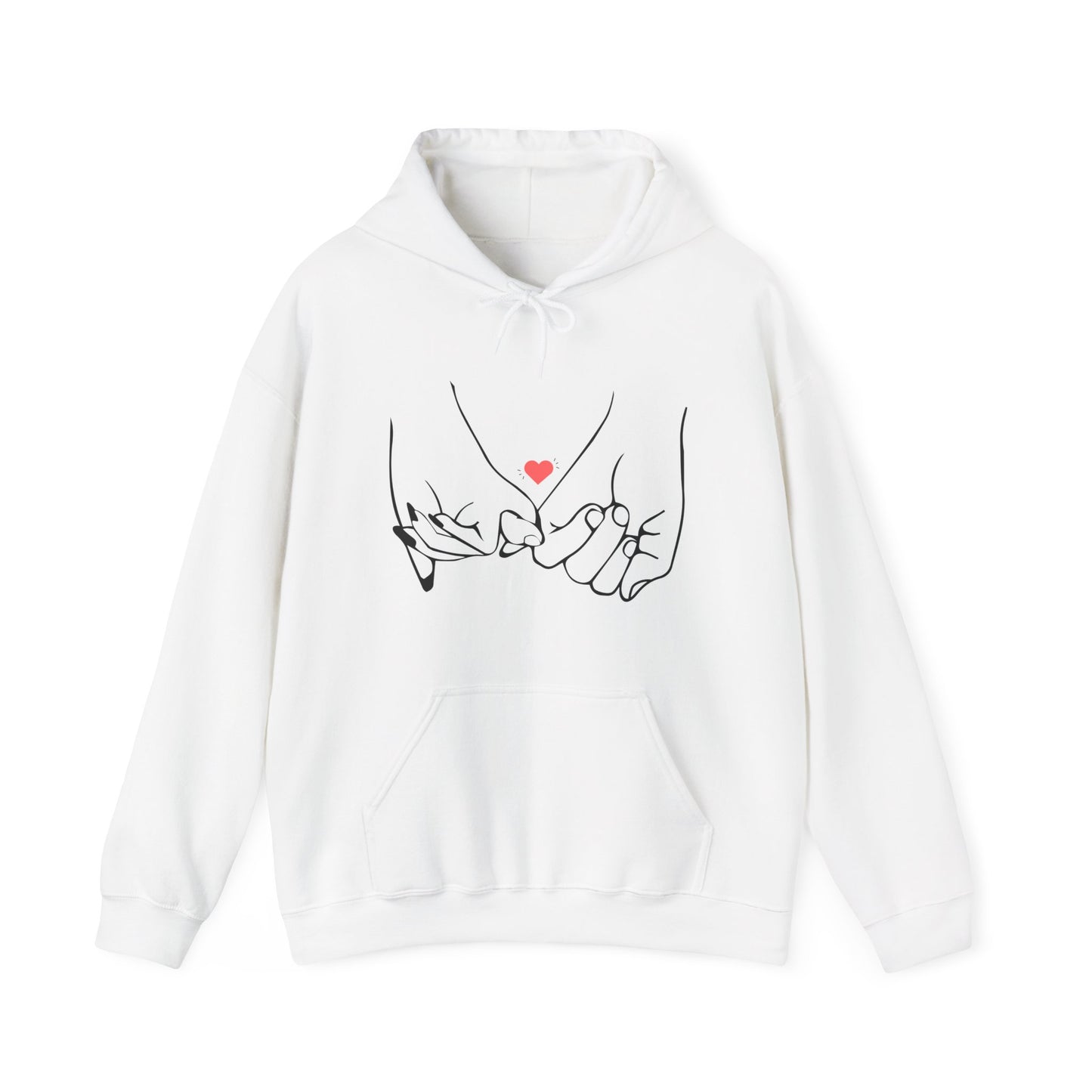Hearts with Couple's Hand Printed Unisex Heavy Blend™ Hooded Sweatshirt