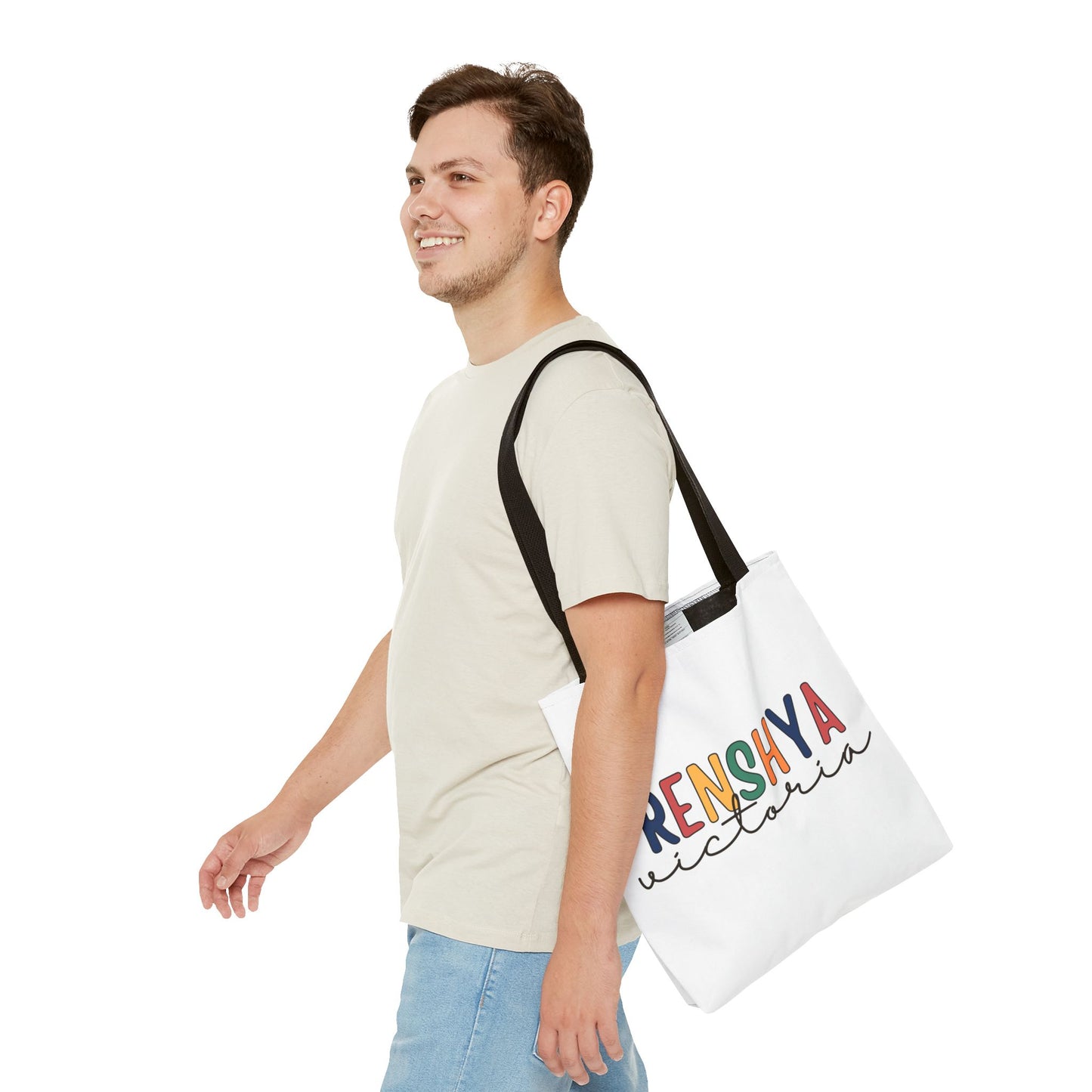 Personalized Name Tote Bag – Colorful Custom Design with Script Font