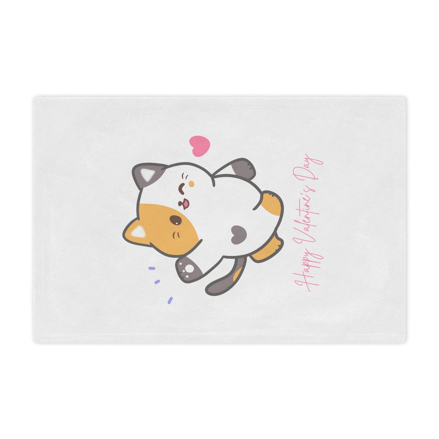 Happy Valentine Day Velveteen Minky Blanket
