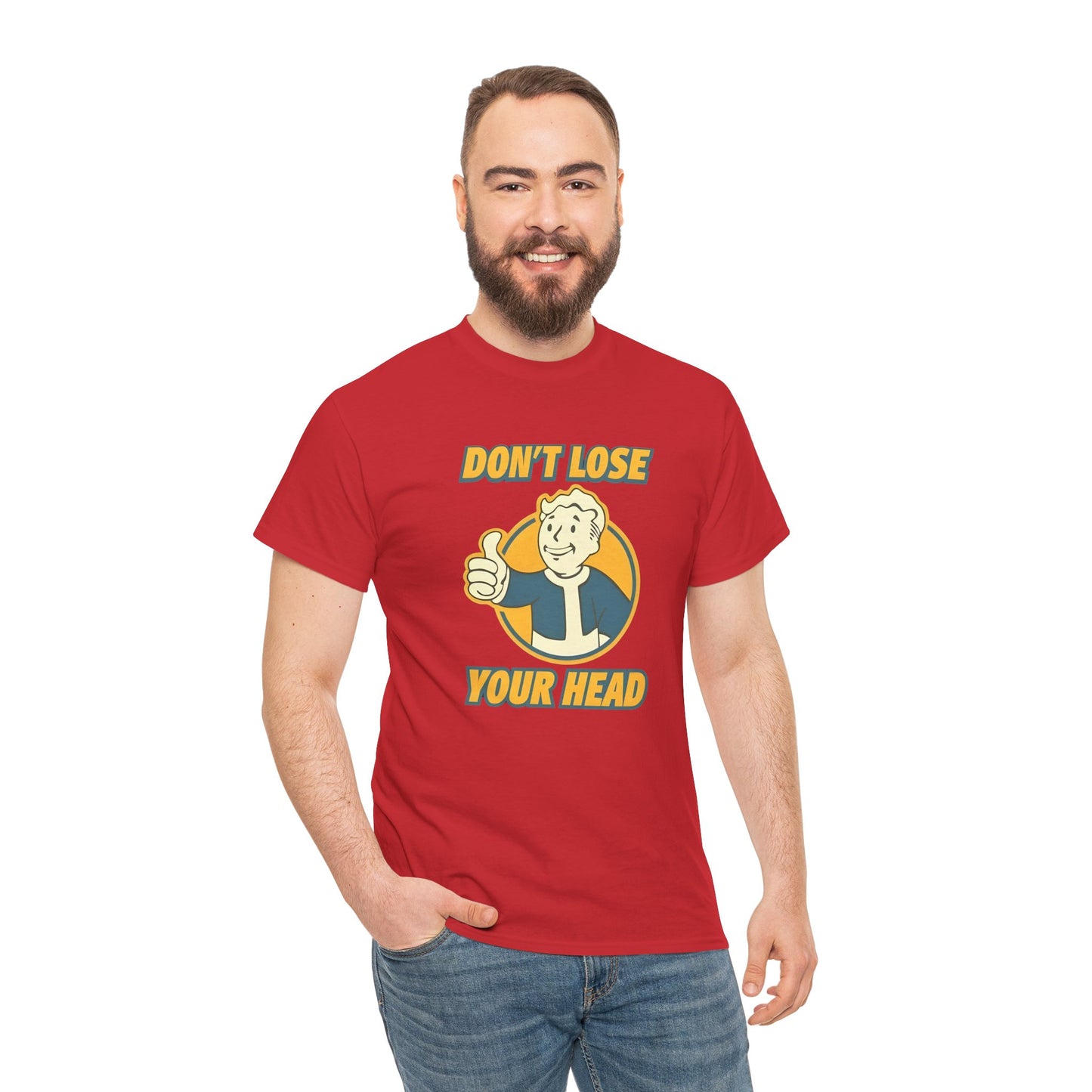Fallout Vault Boy T-Shirt – “Don’t Lose Your Head” Graphic Tee, Gamer Shirt