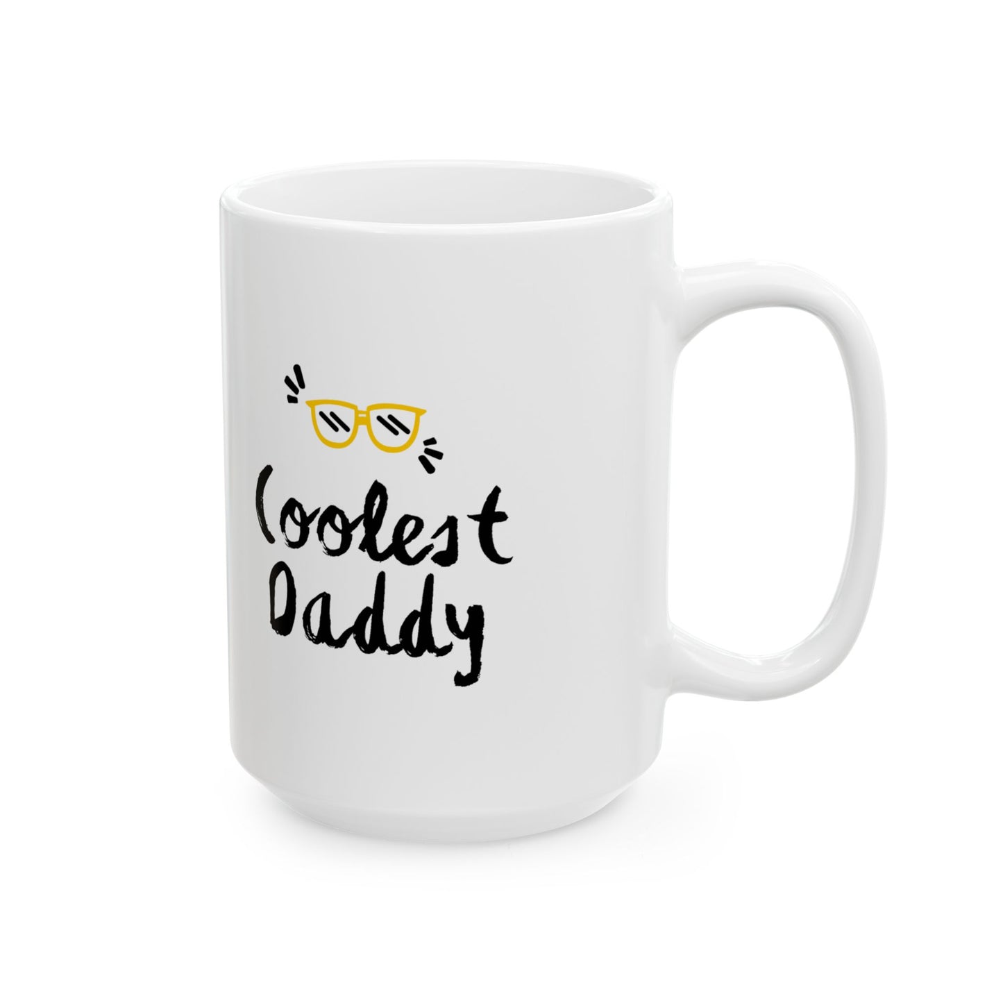Coolest Daddy Mug – Father’s Day Coffee Mug, Gift for Dad, Funny Dad Mug with Sunglasses, 11oz & 15oz Ceramic Cup