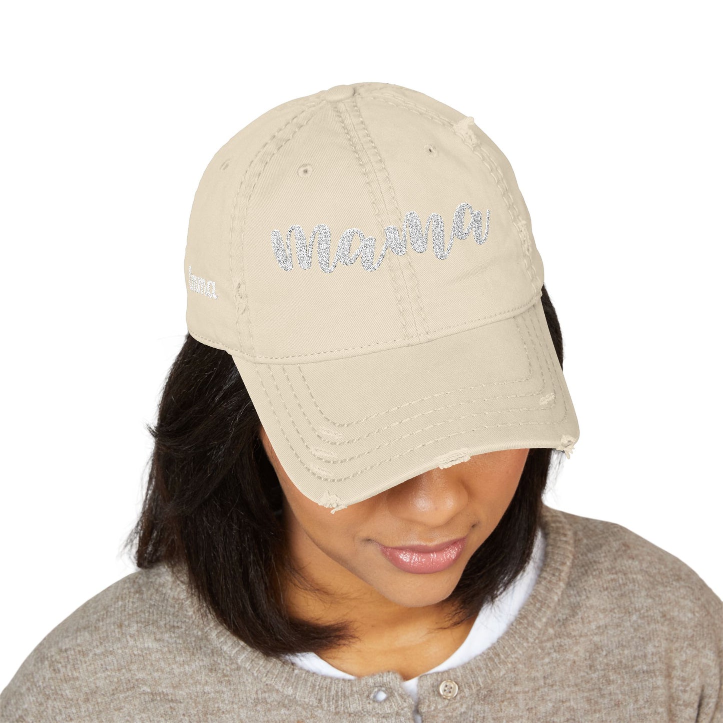 Personalized Embroidered 'Mama' Cap – Custom Distressed Hat for Mother’s Day or Birthday | Thoughtful Gift for Mom