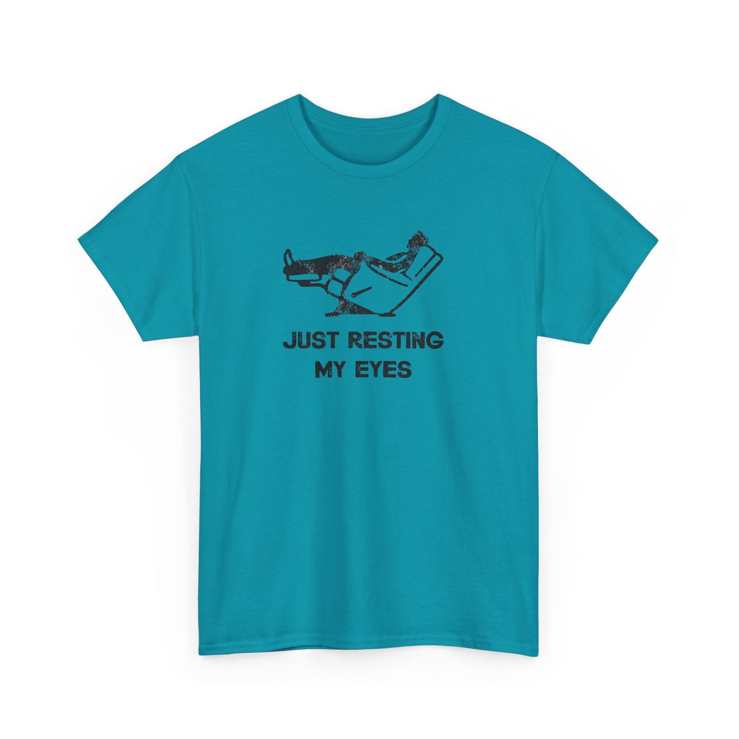 JUST RESTING MY EYES – Funny Dad Nap T-Shirt, Lazy Day Recliner Tee, Perfect Gift for Nappers