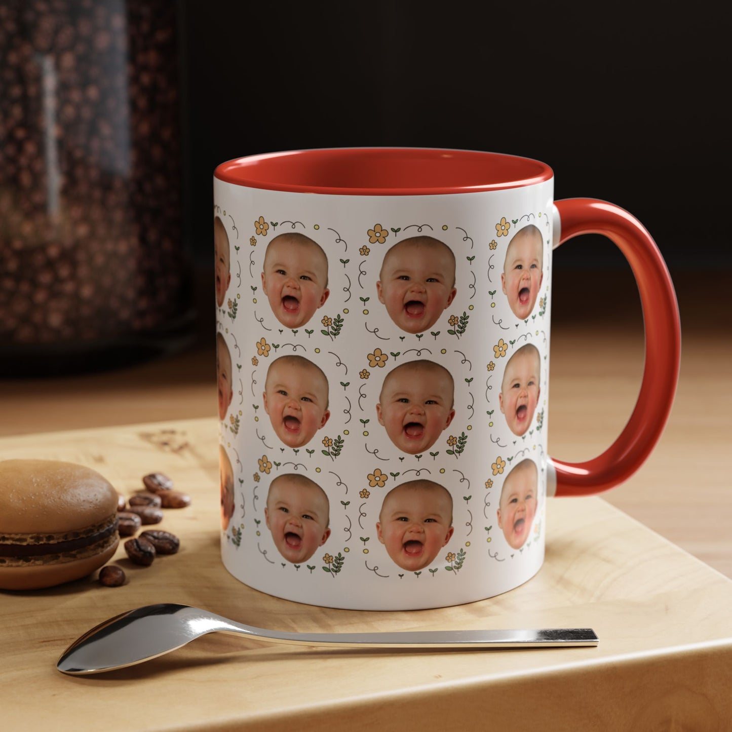 Custom Face Photo Mug – Personalized Coffee Cup for Father's Day, Mother's Day, Dog Lovers, Funny Gift Idea