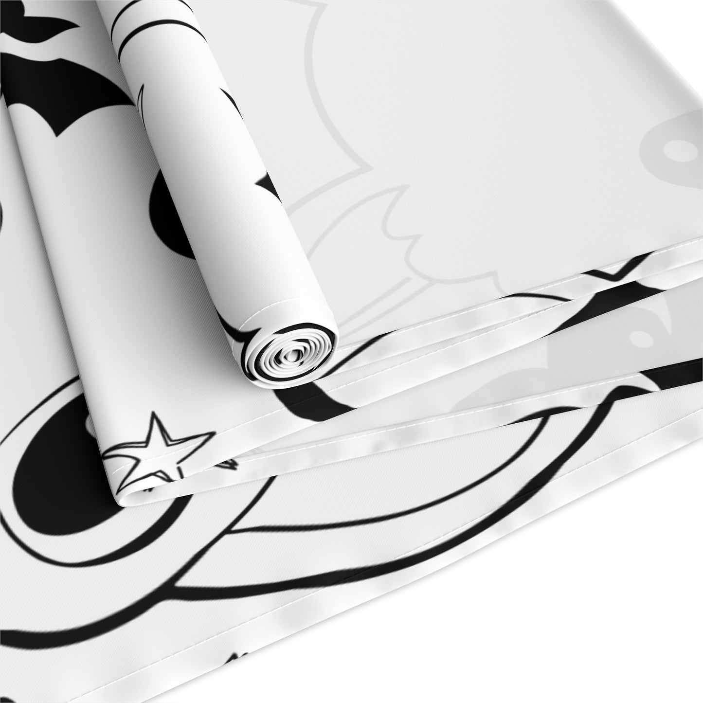 Cartoon Bats & Starry Night Table Runner – Whimsical Halloween Dining Decor