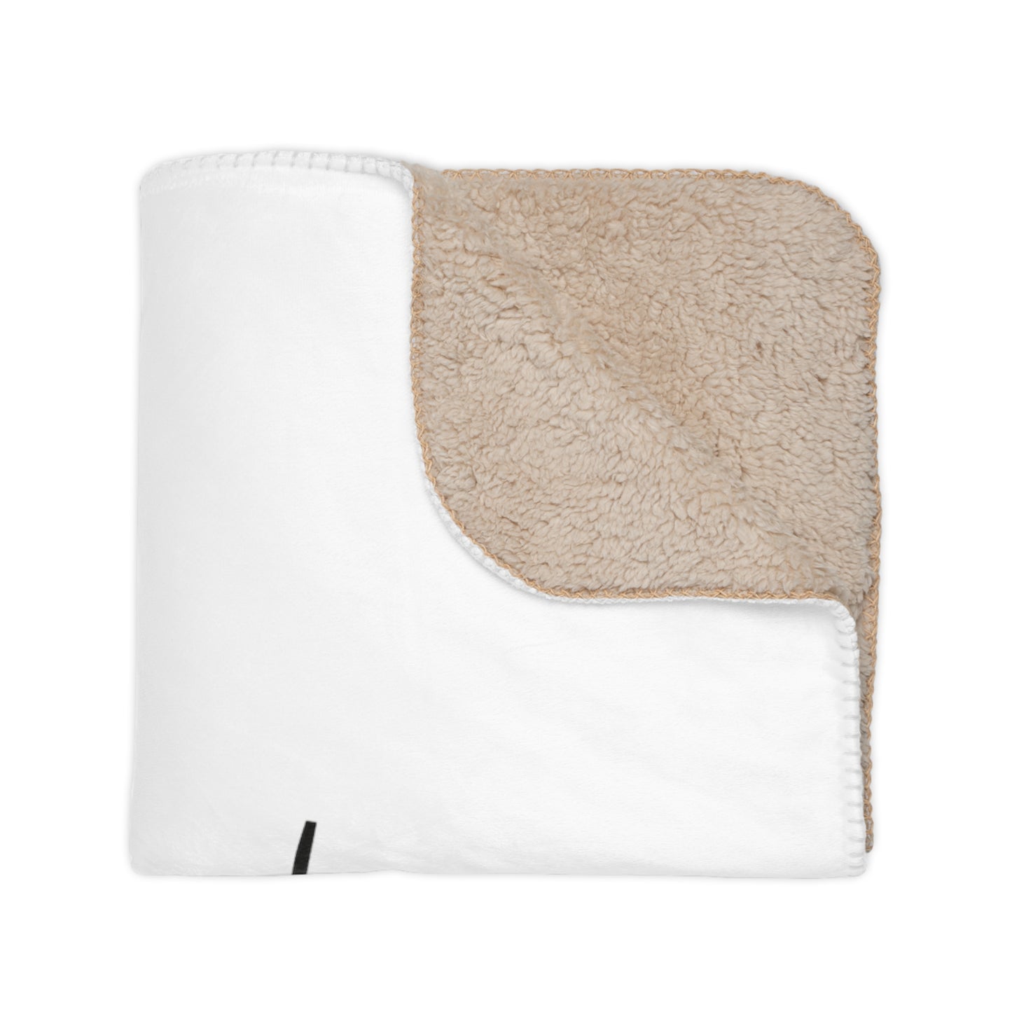 Couple's Hand Printed Tan Sherpa Blanket for Valentine Day