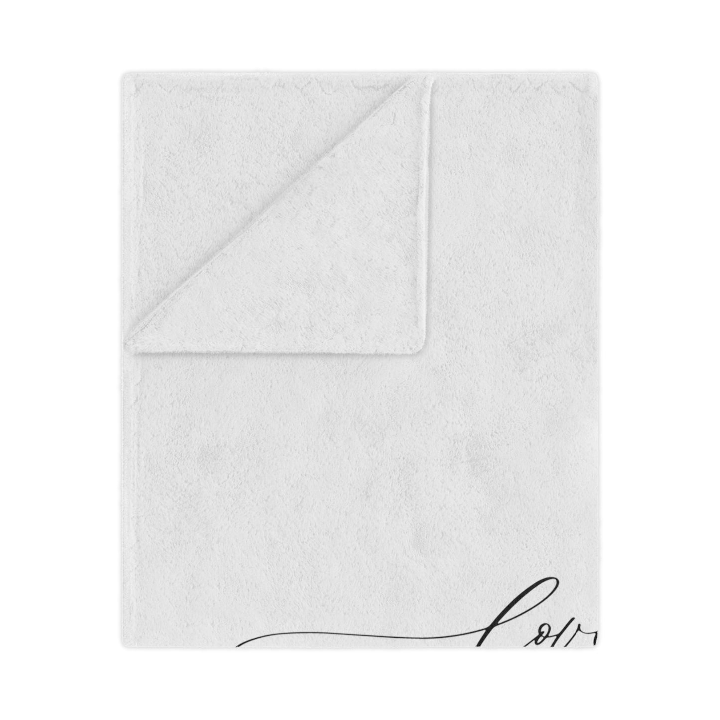 Love You Signature with Heart Printed Velveteen Minky Blanket for Valentine