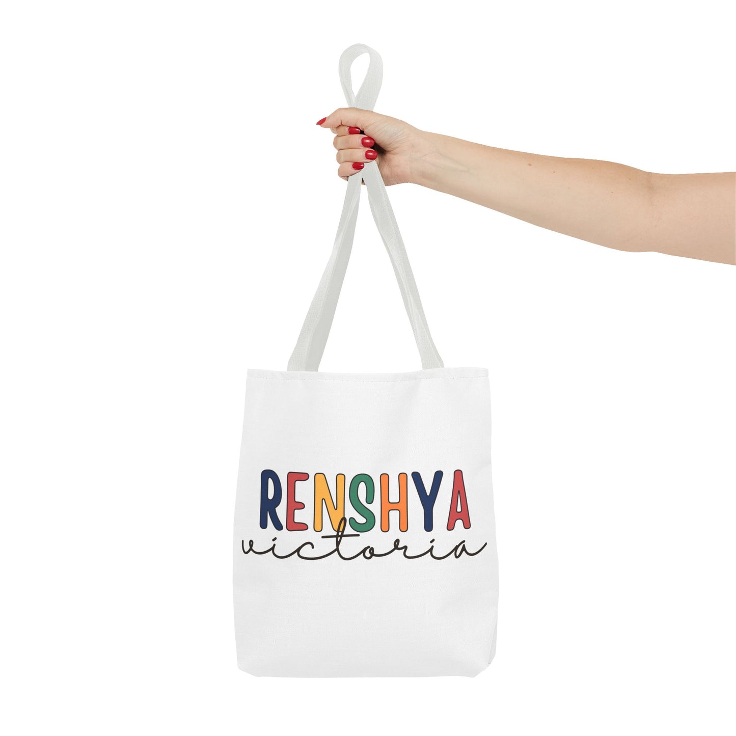 Personalized Name Tote Bag – Colorful Custom Design with Script Font