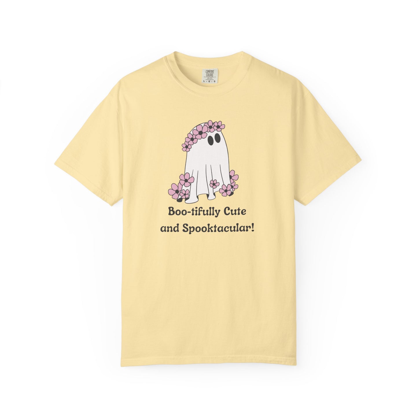 Boo-tiful Ghost Tee – Floral Charm Meets Halloween Fun!