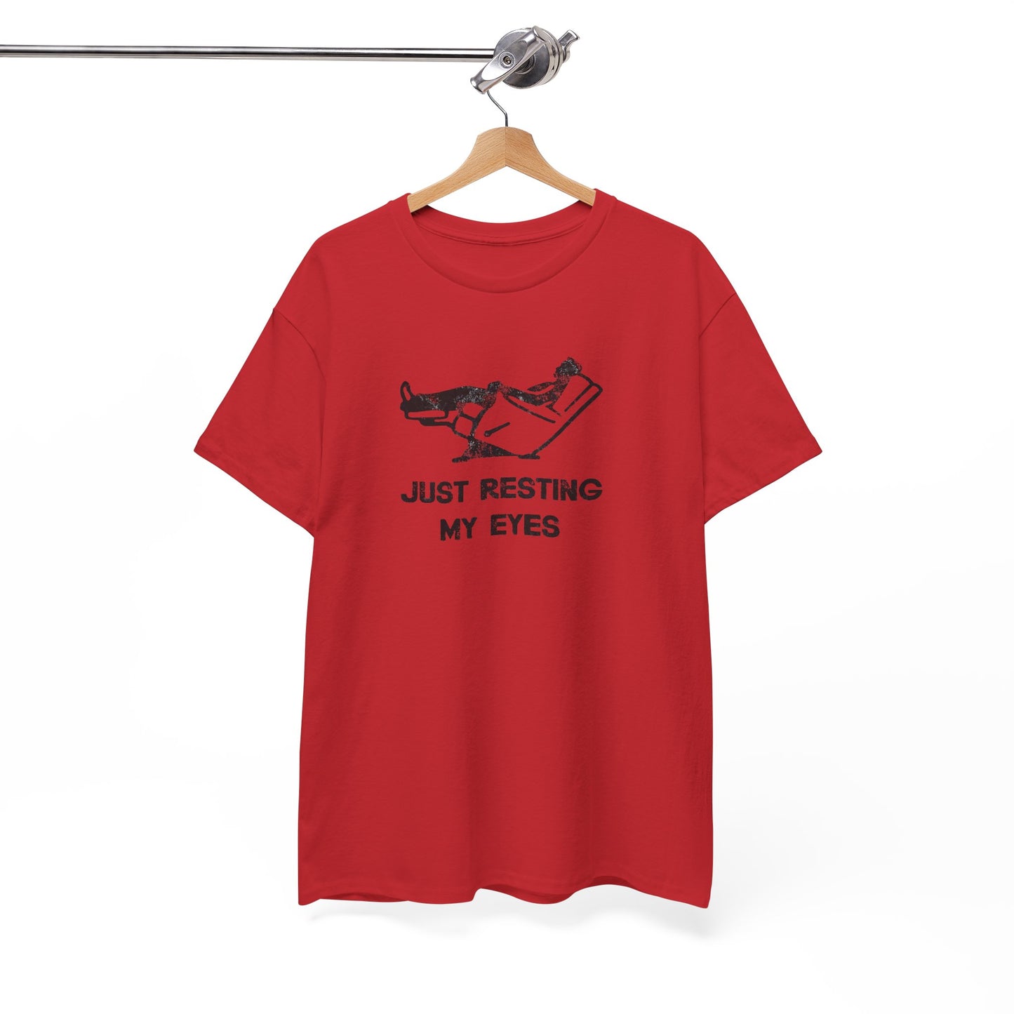 JUST RESTING MY EYES – Funny Dad Nap T-Shirt, Lazy Day Recliner Tee, Perfect Gift for Nappers