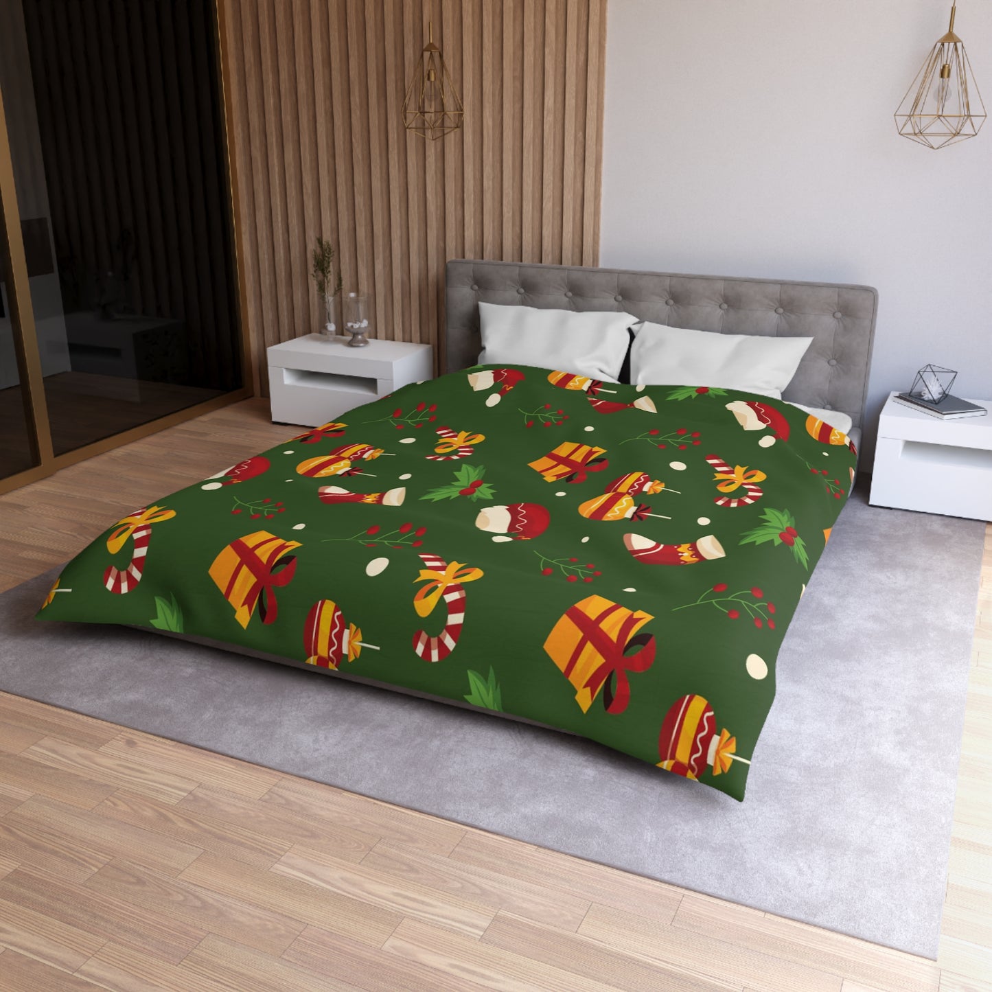 Dark Green Microfiber Duvet Cover