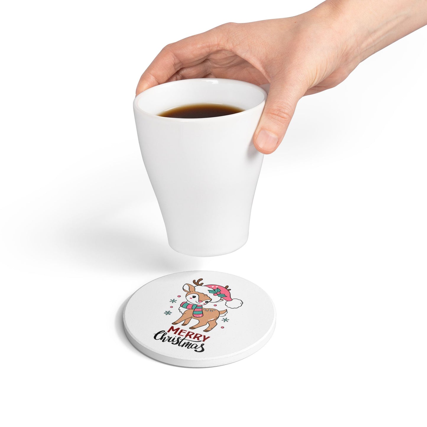 Merry Christmas Reindeer Coaster – Festive Holiday Accessory