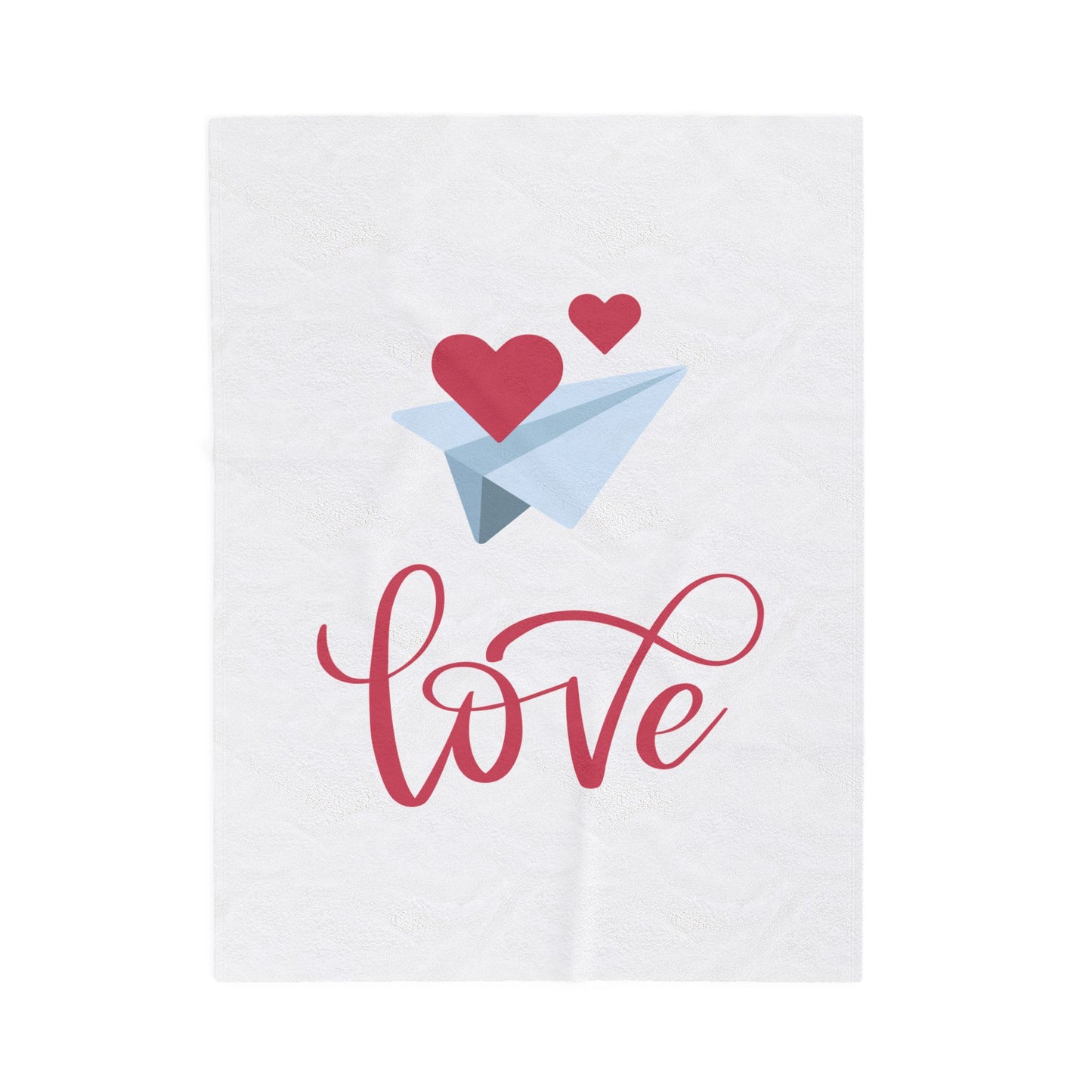 Flying Hearts with Love Printed Velveteen Plush Blanket