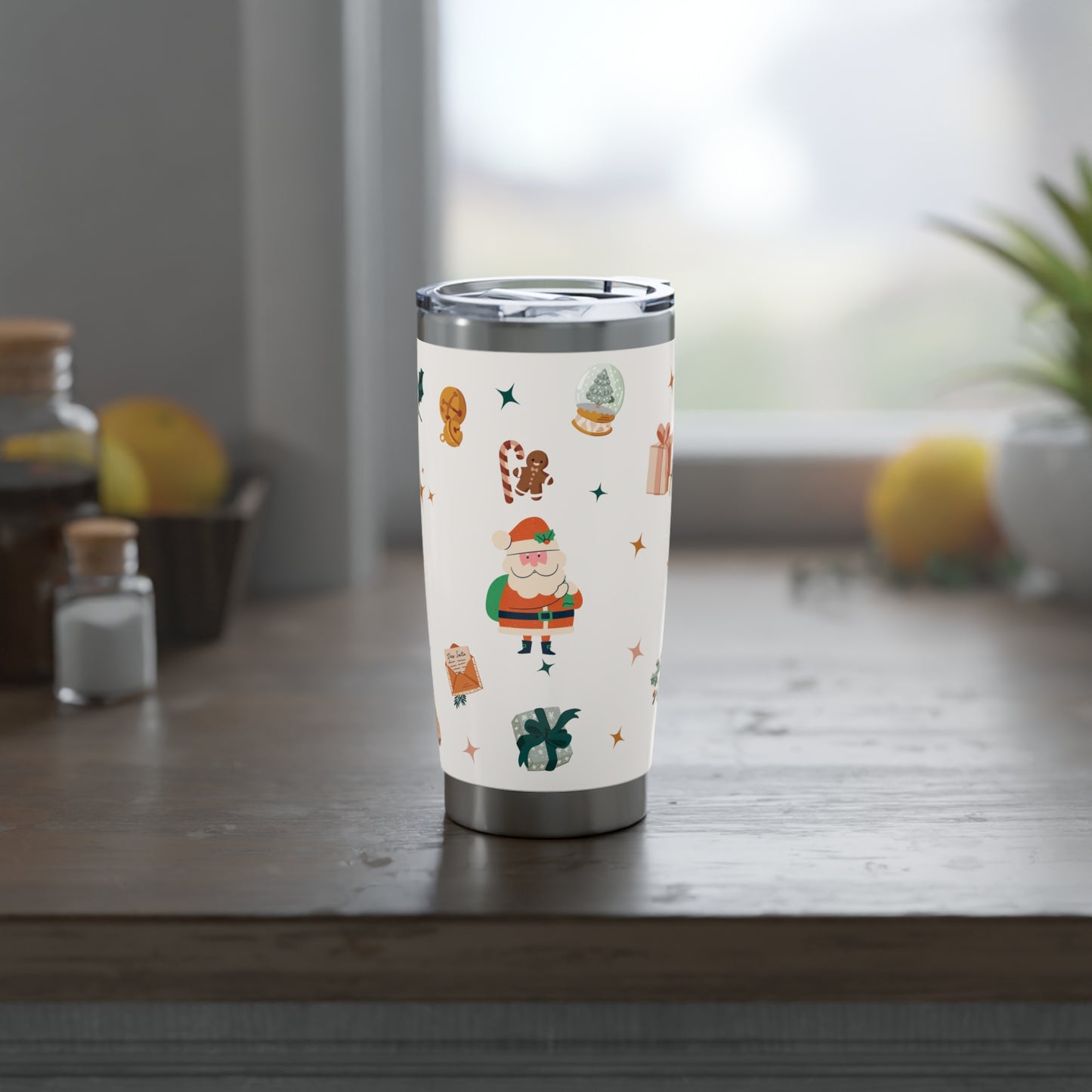 Christmas Santa Claus 20oz Tumbler, Santa Christmas Tumbler, Christmas Family Trip Tumbler, Stainless Steel Tumbler