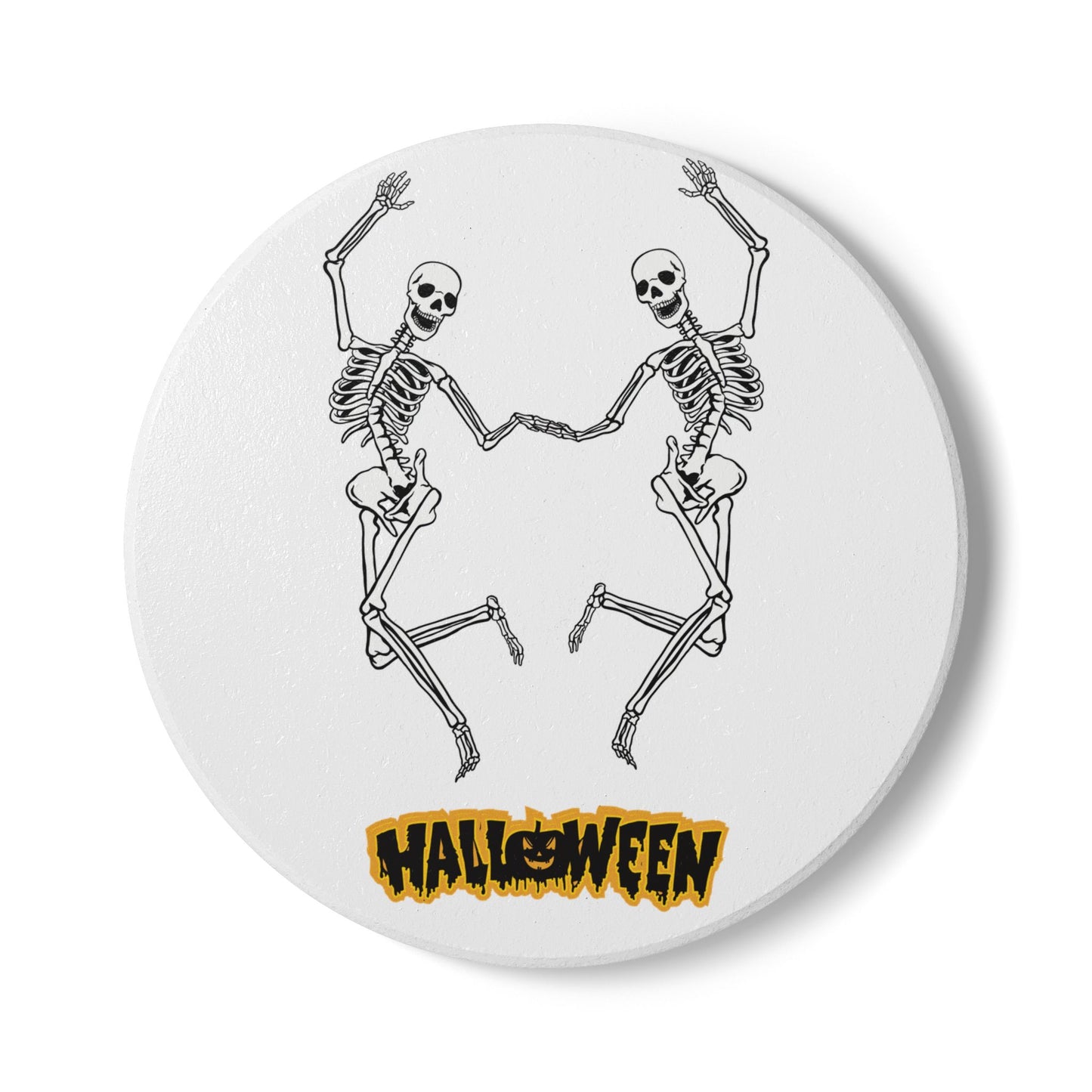 Dancing Skeletons Halloween Coaster – Spooky Party Drink Accessory