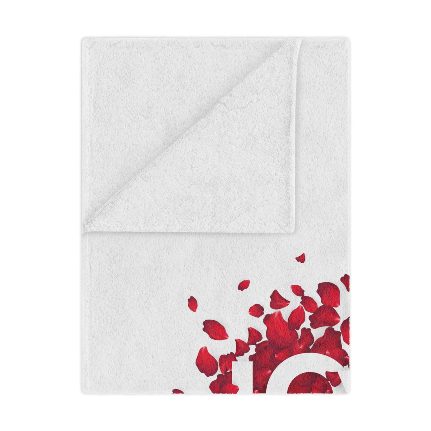 Love with Flowers Printed Velveteen Minky Blanket