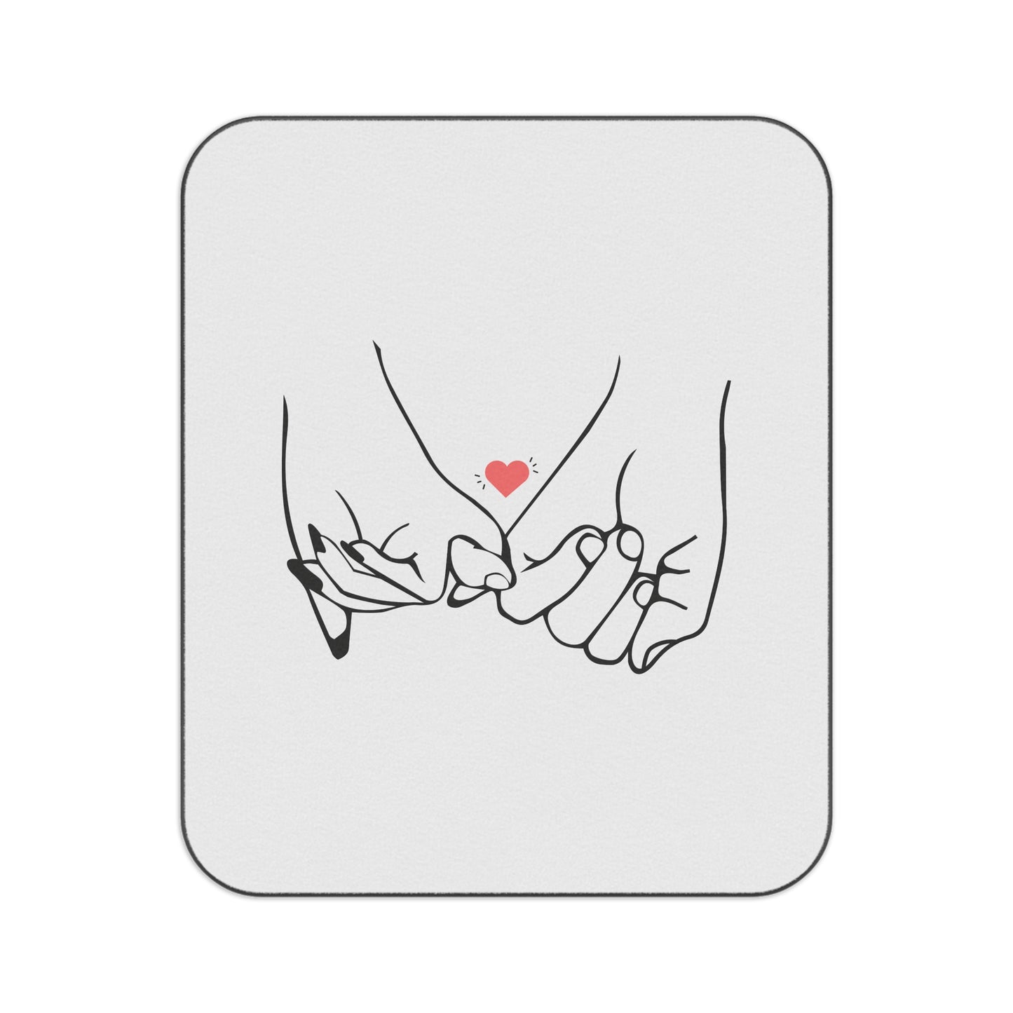 Couple's Hand & Love Printed Picnic Blanket for Valentine Day