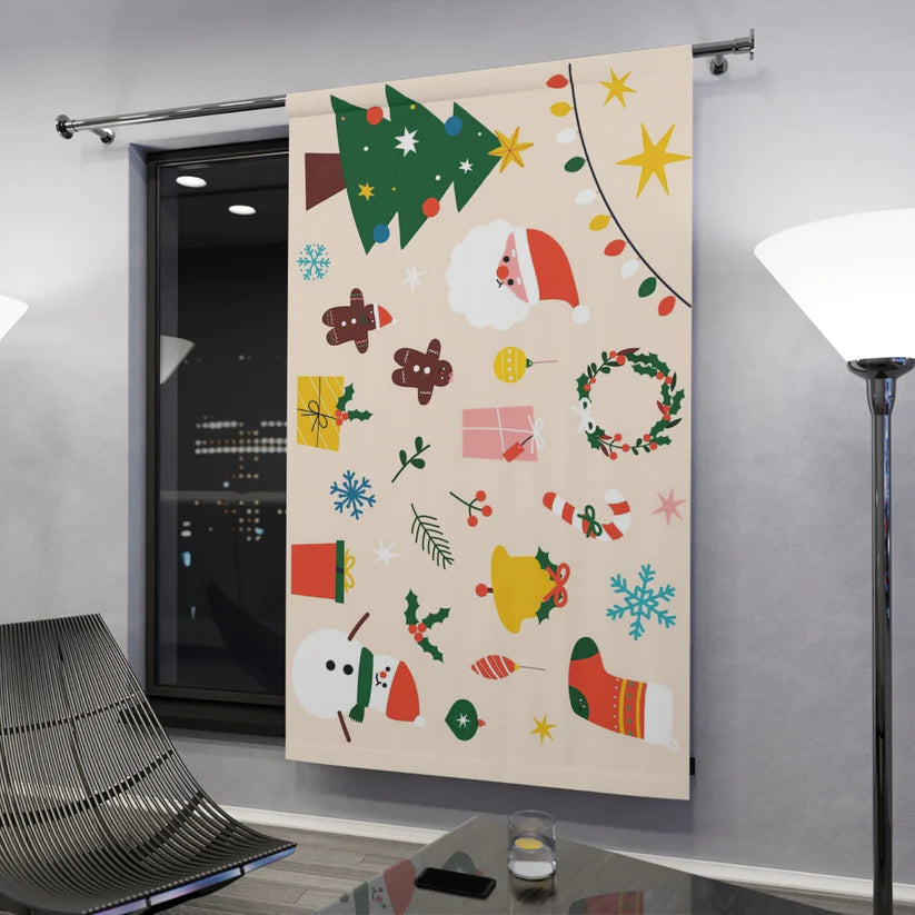 Christmas Window Curtains (1 Piece)