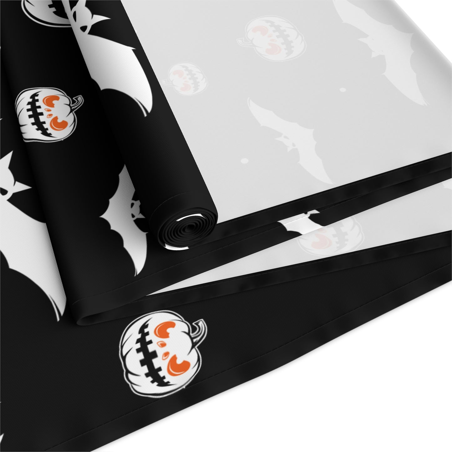 Halloween Table runer – Haunted Bats & Grinning Pumpkins – Halloween Table Decor for Spooky Dinner Parties