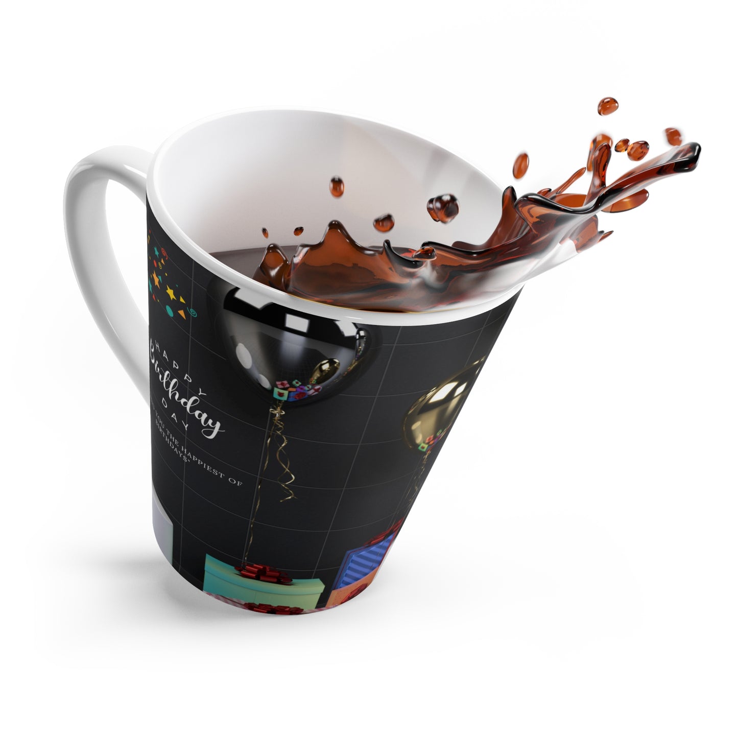 Happy Birthday Latte Mug, Latte Coffee Mug for Birthday