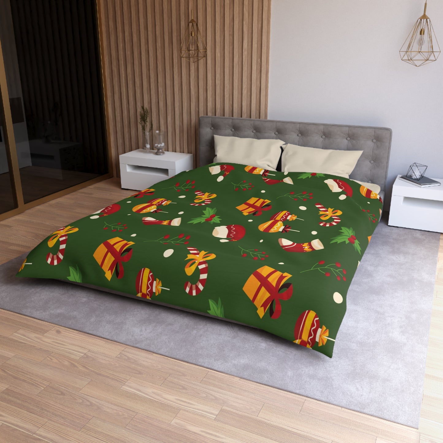 Dark Green Microfiber Duvet Cover