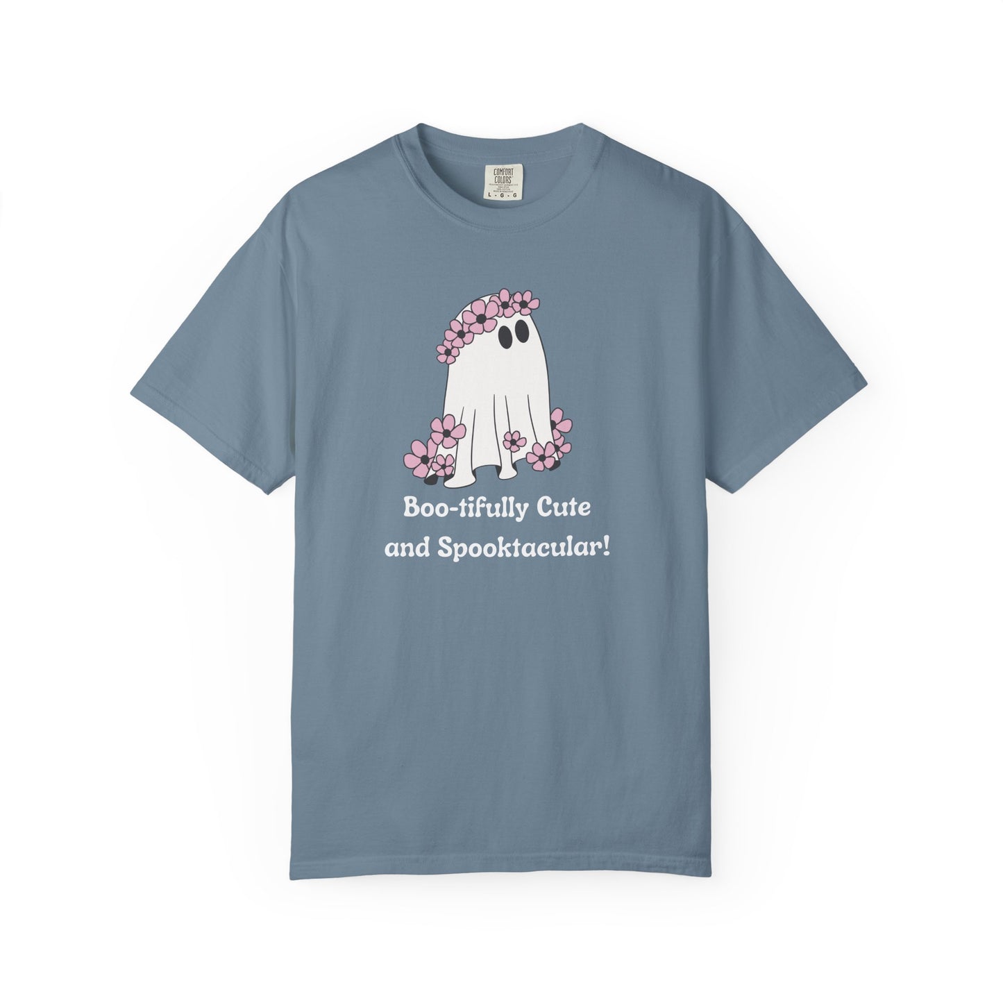 Boo-tiful Ghost Tee – Floral Charm Meets Halloween Fun!