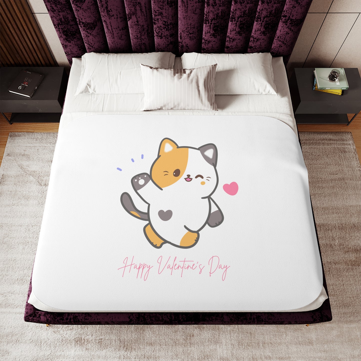 Happy Valentine Day Sherpa Blenket for Her