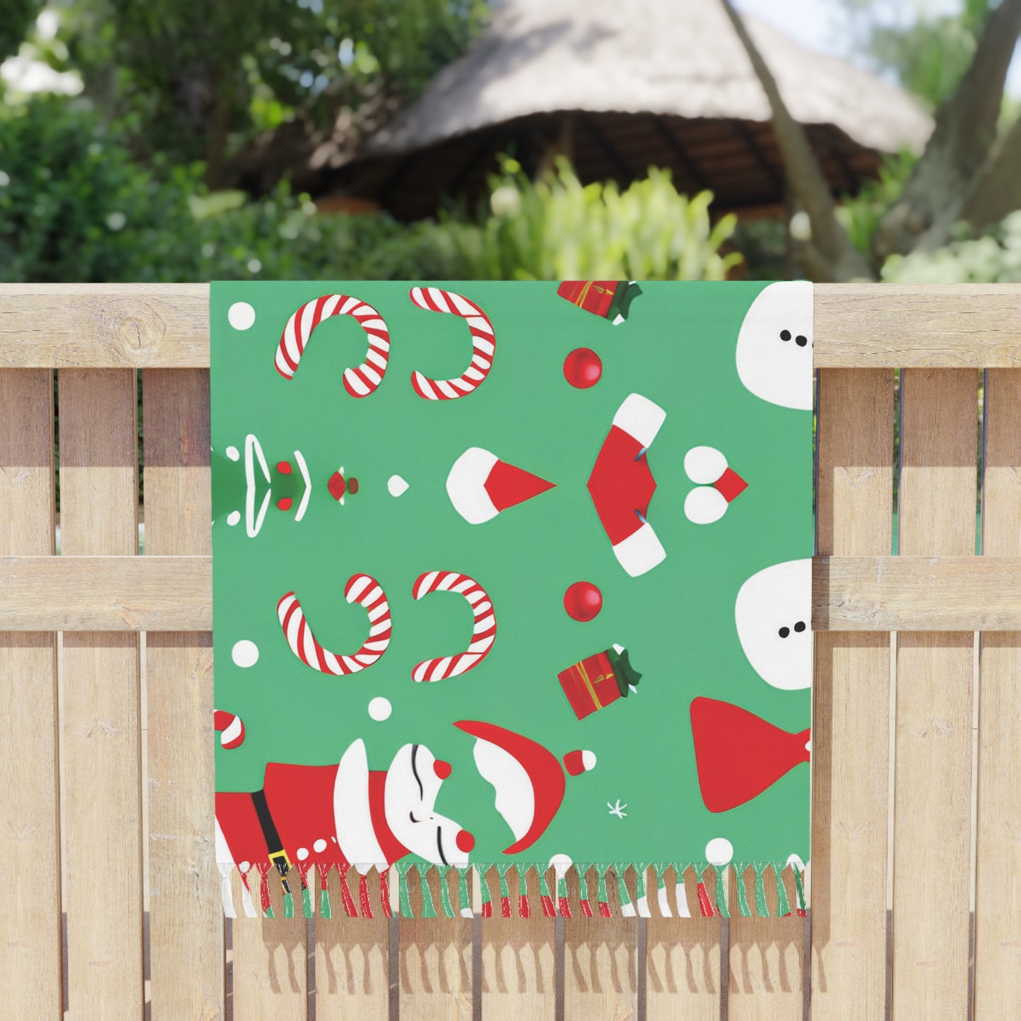 Christmas Boho Polyester Beach Cloth with Tassels