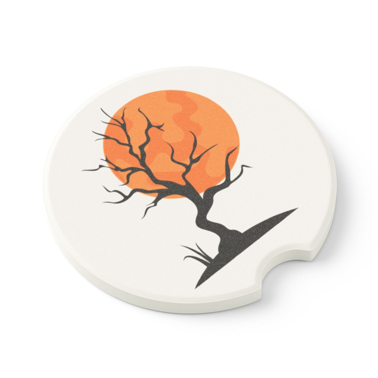 Car Coaster - Spooky Tree & Full Moon Haunted Nightfall Car Decor