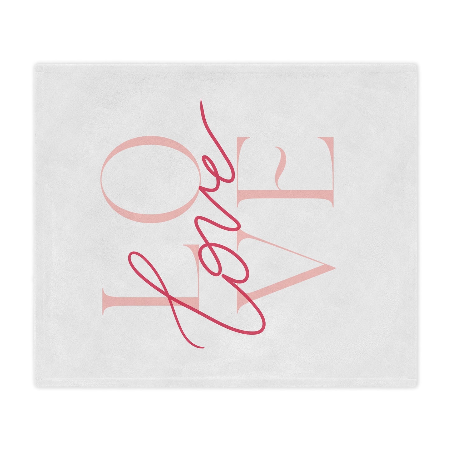 I Love Printed Valenitne Minky Blanket, White & Red
